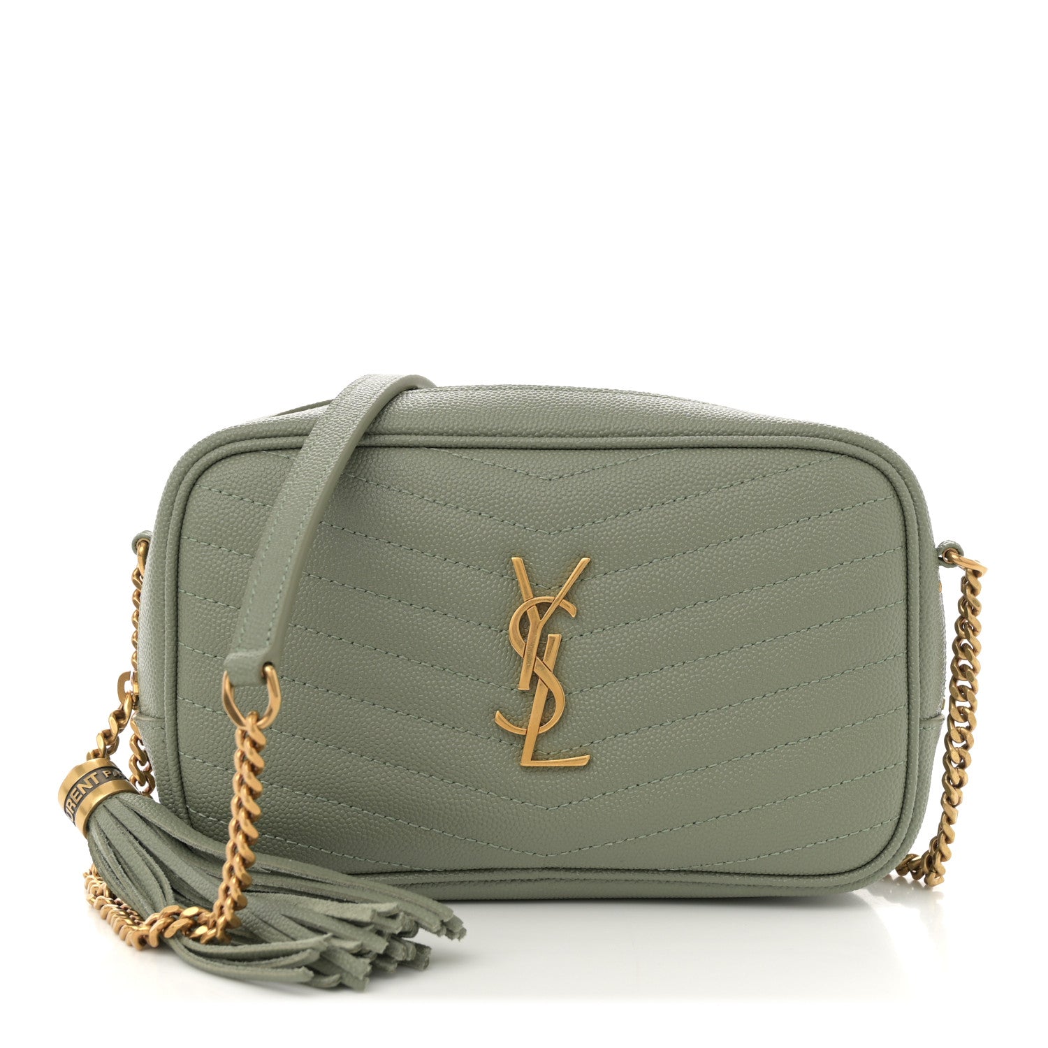 Grain De Poudre Matelasse Monogram Mini Lou Camera Bag Light Sage