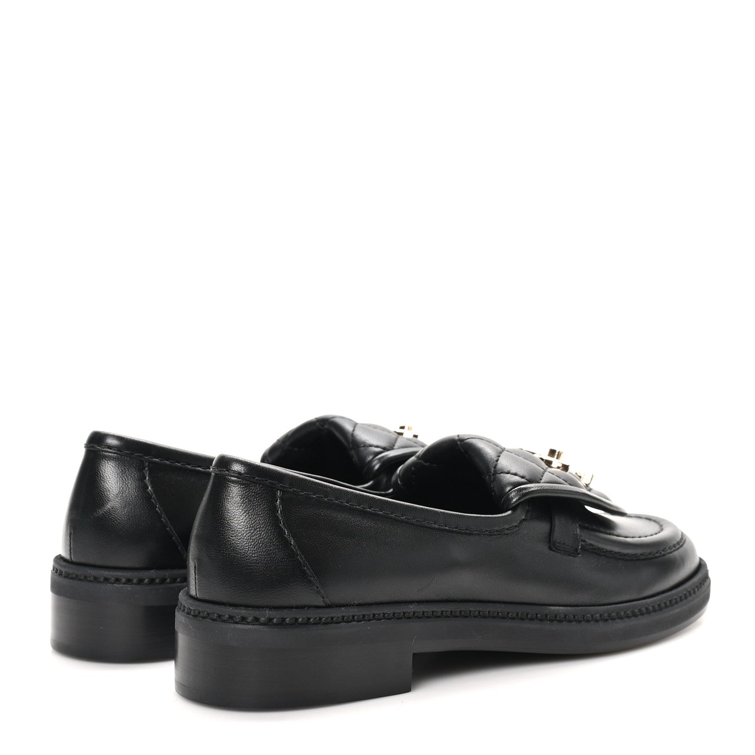 Lambskin Quilted CC Turnlock Loafers 35.5 Black