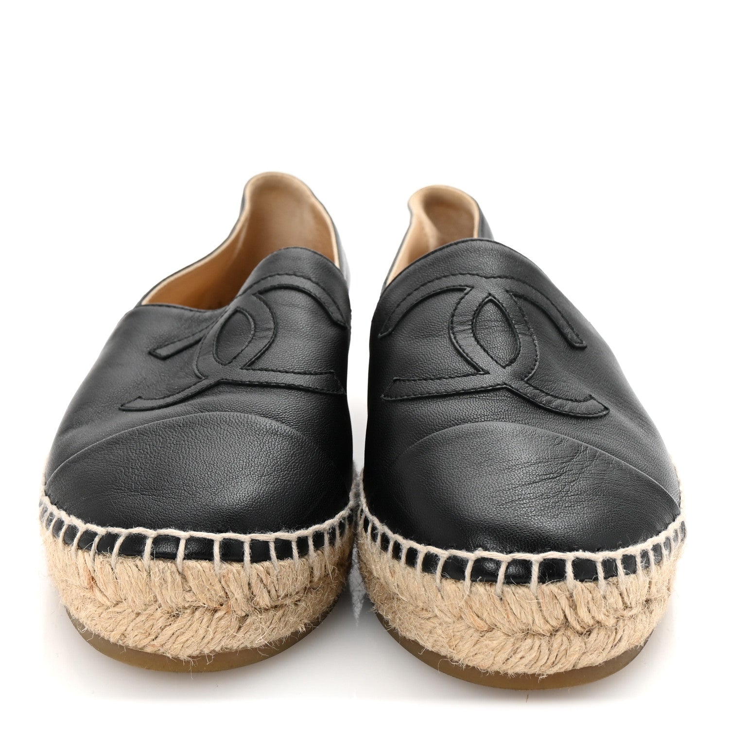 Lambskin CC Espadrilles 38 Black