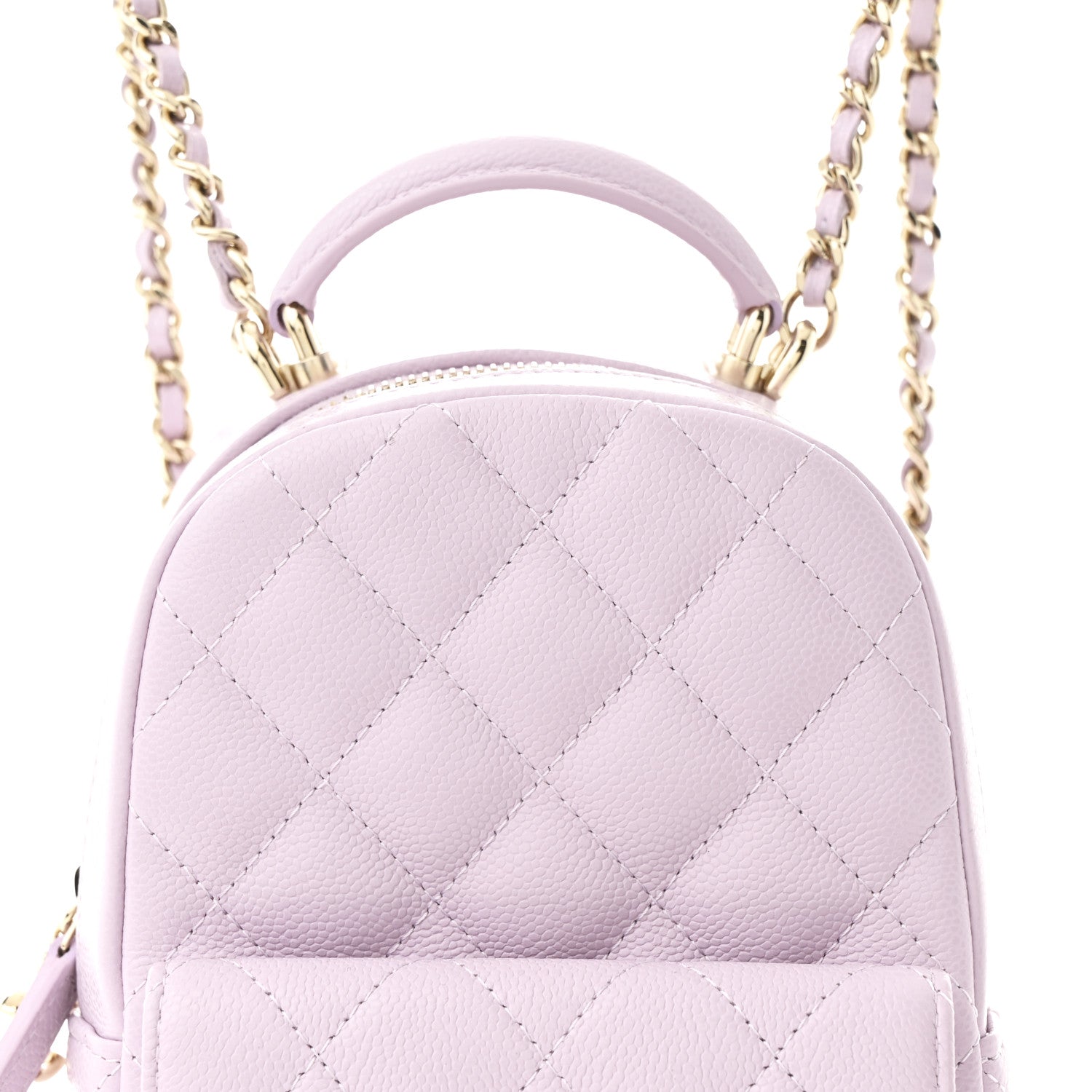 Caviar Quilted CC Mini Classic Backpack Light Purple