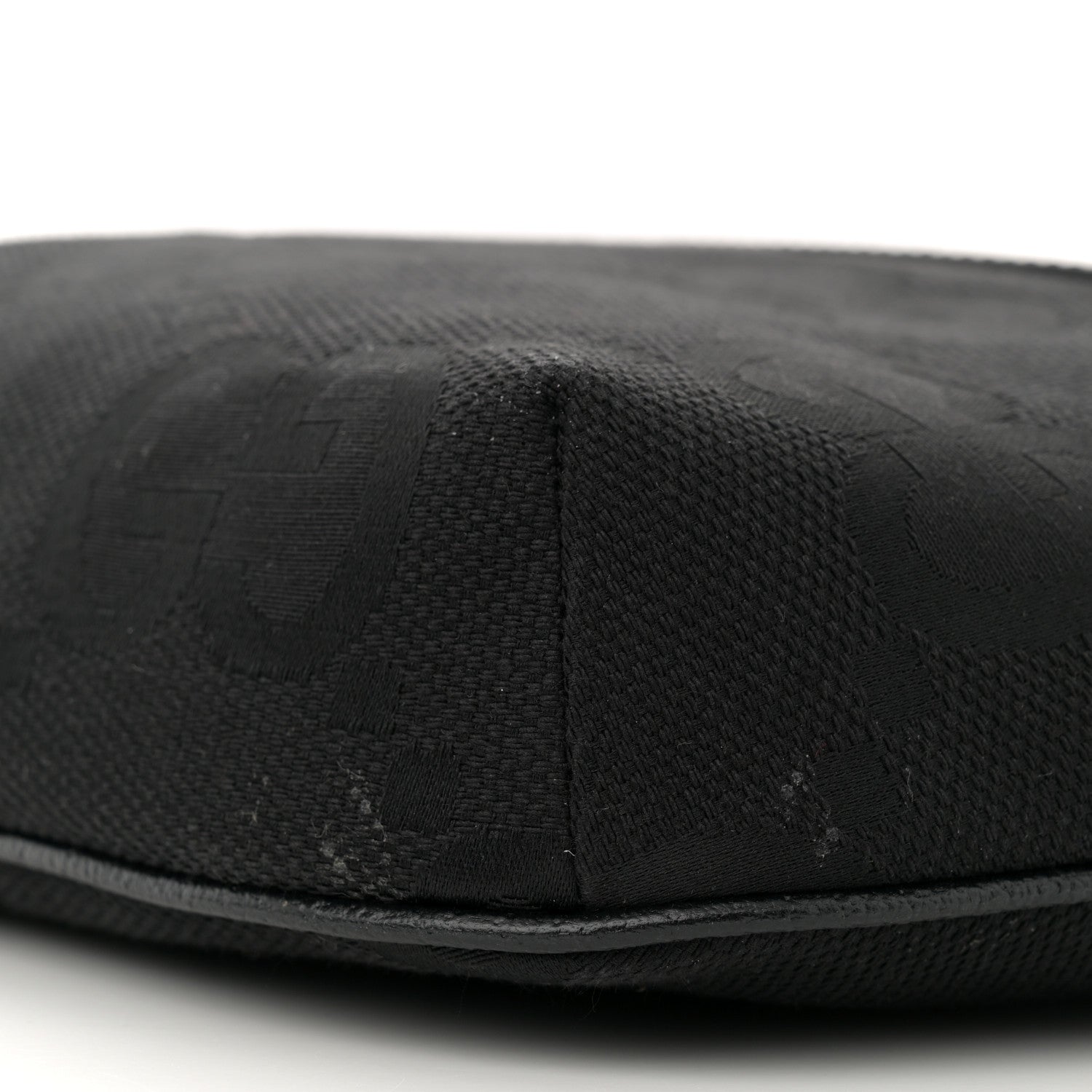 Monogram Jumbo GG Textured Dollar Calfskin Web Belt Bag Black