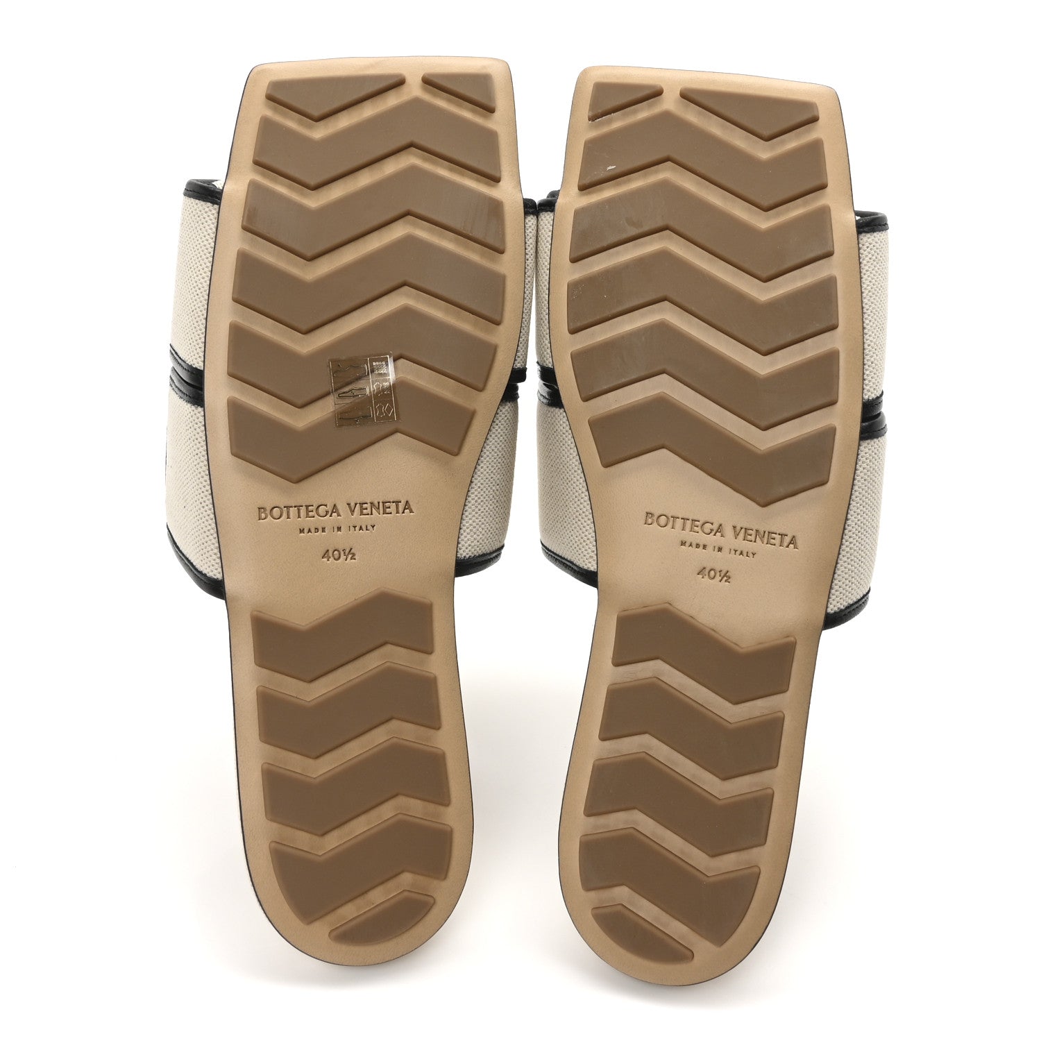 Cassette Canvas Patch Flat Sandals 40.5 Natural Black