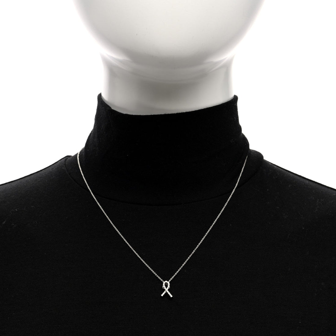 18K White Gold Diamond Tiny Treasures Hope Pendant Necklace