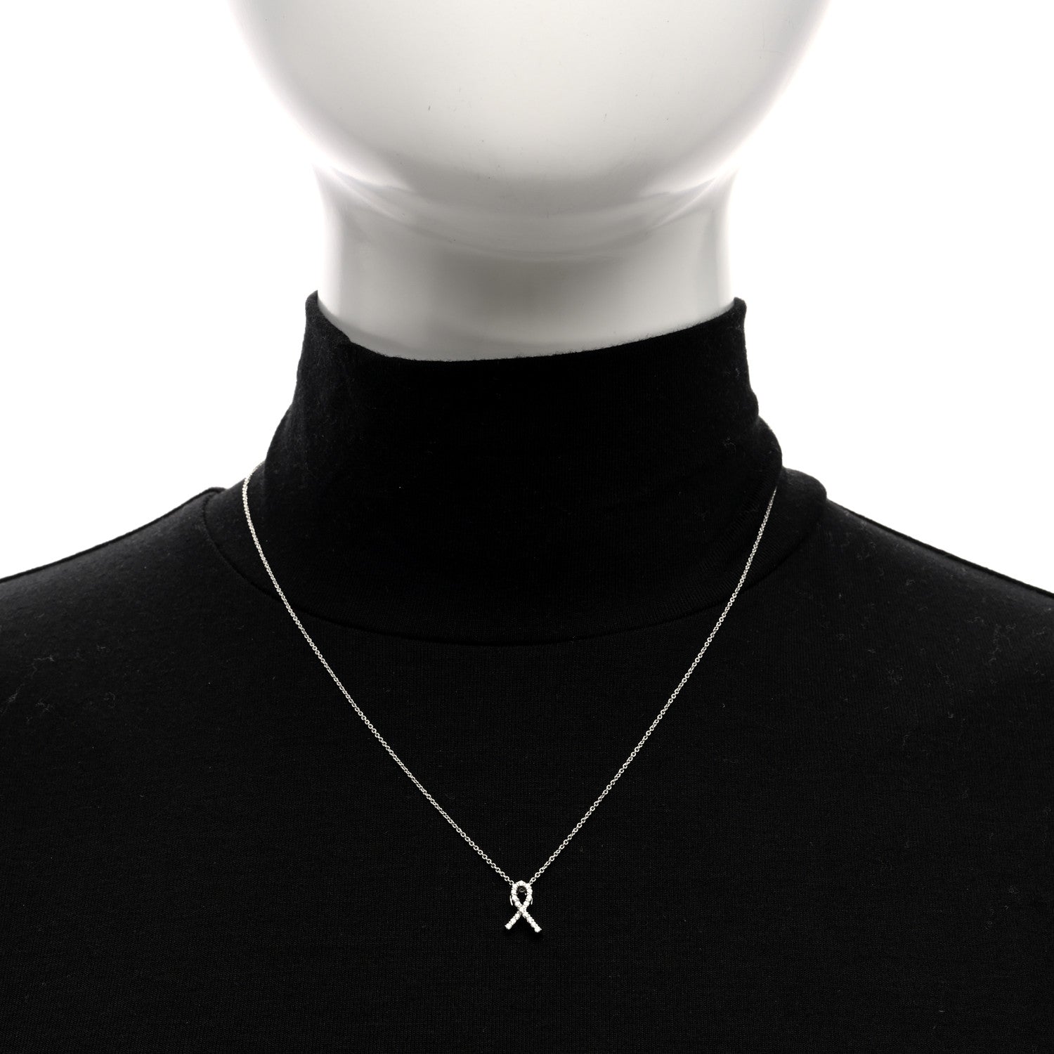 18K White Gold Diamond Tiny Treasures Hope Pendant Necklace