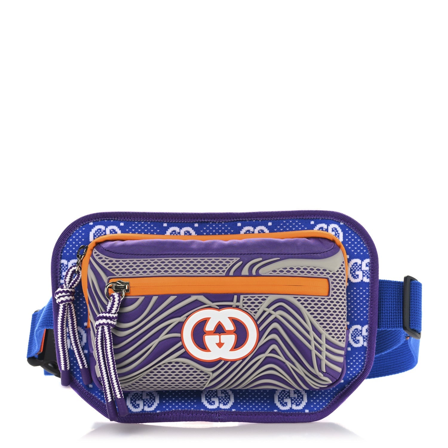Jersey GG Monogram All Over Sporty Belt Bag Grey White Multicolor