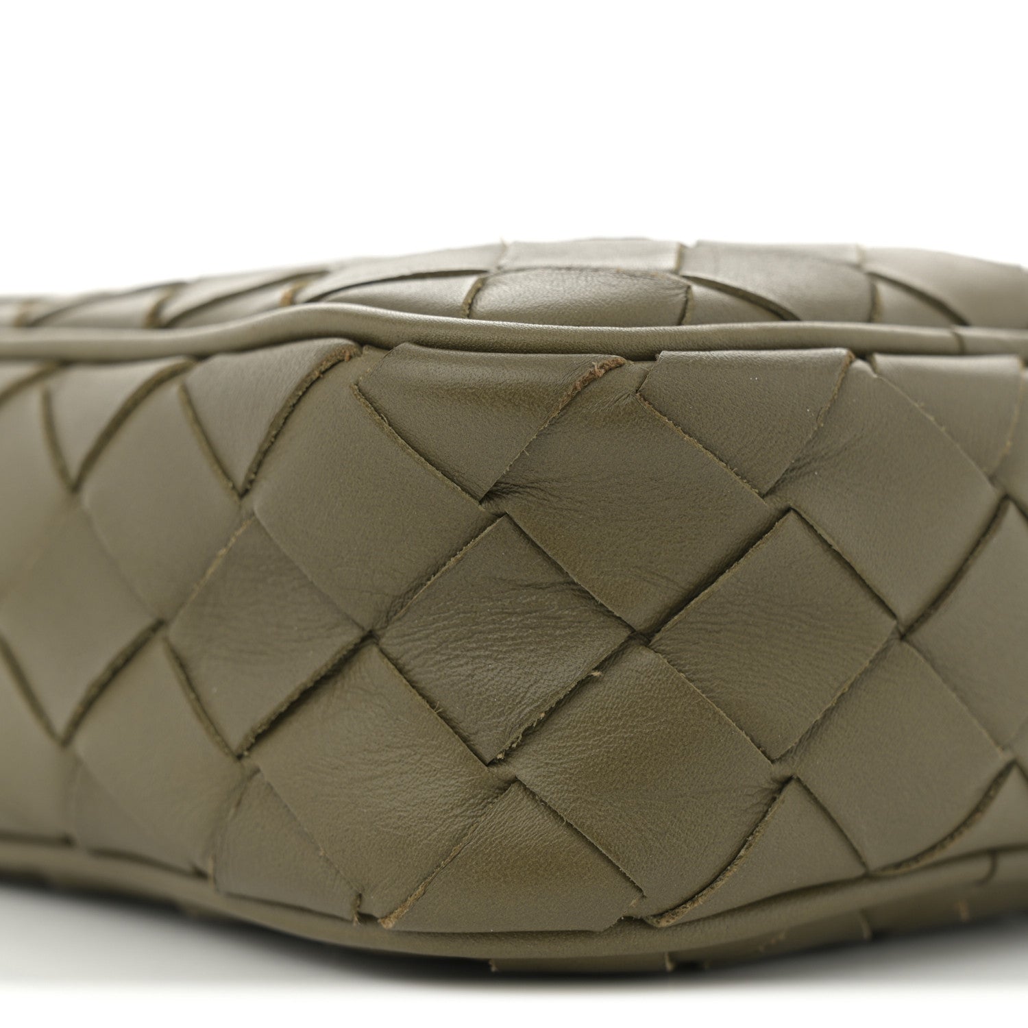 Calfskin Intrecciato Mini Cassette Phone Holder Crossbody Khaki