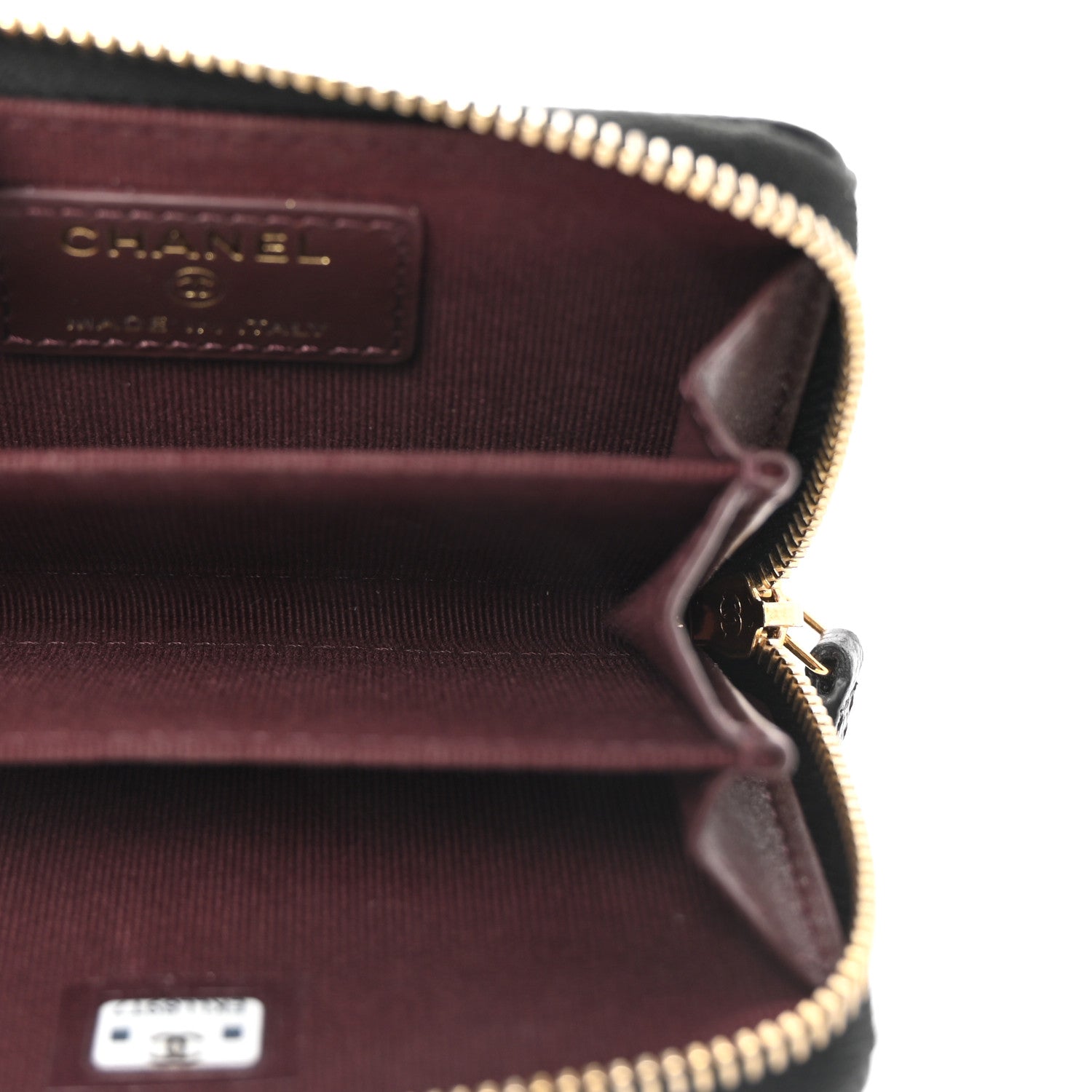 Caviar Quilted Zip Coin Purse Black