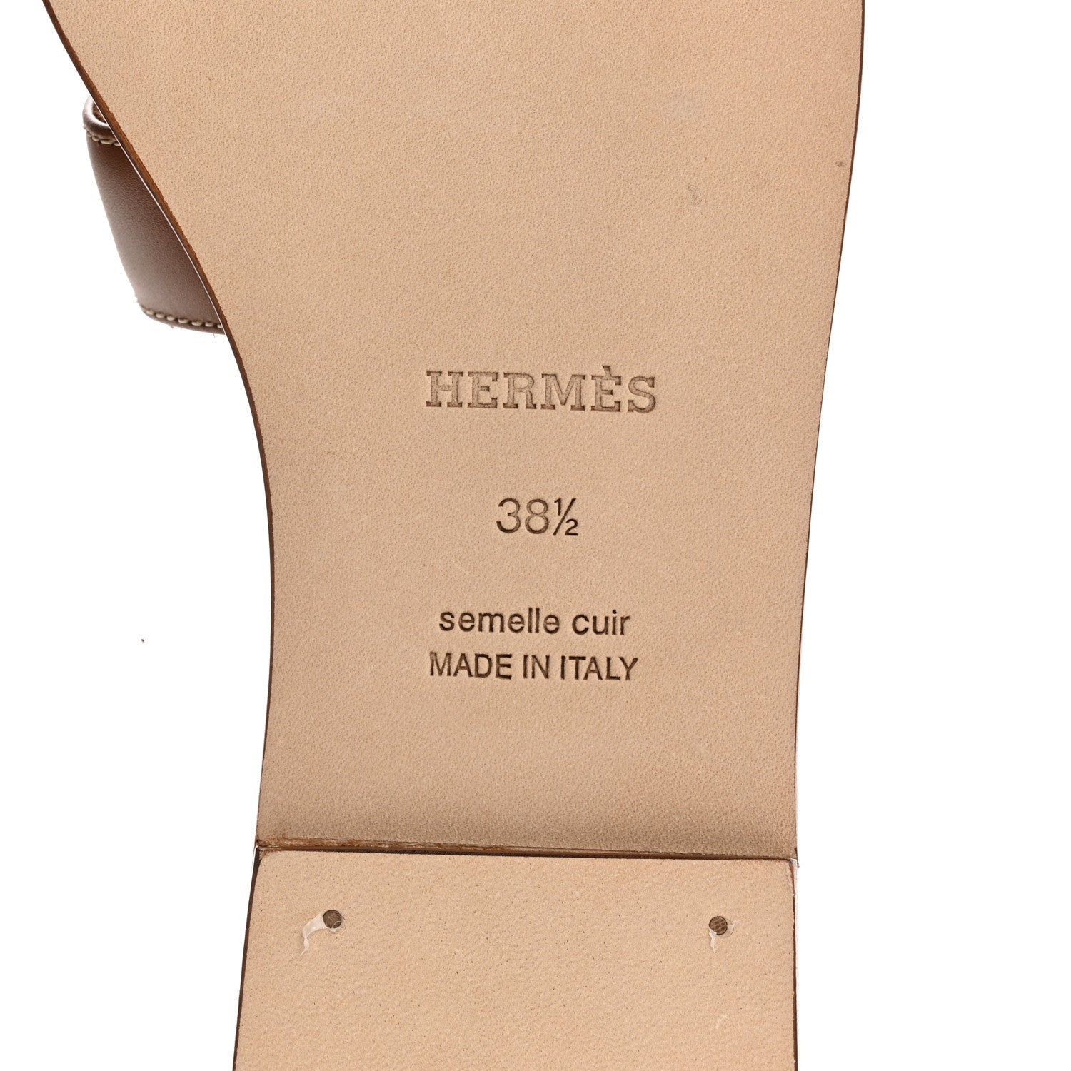 Box Calfskin Oran Sandals 38.5 Gold