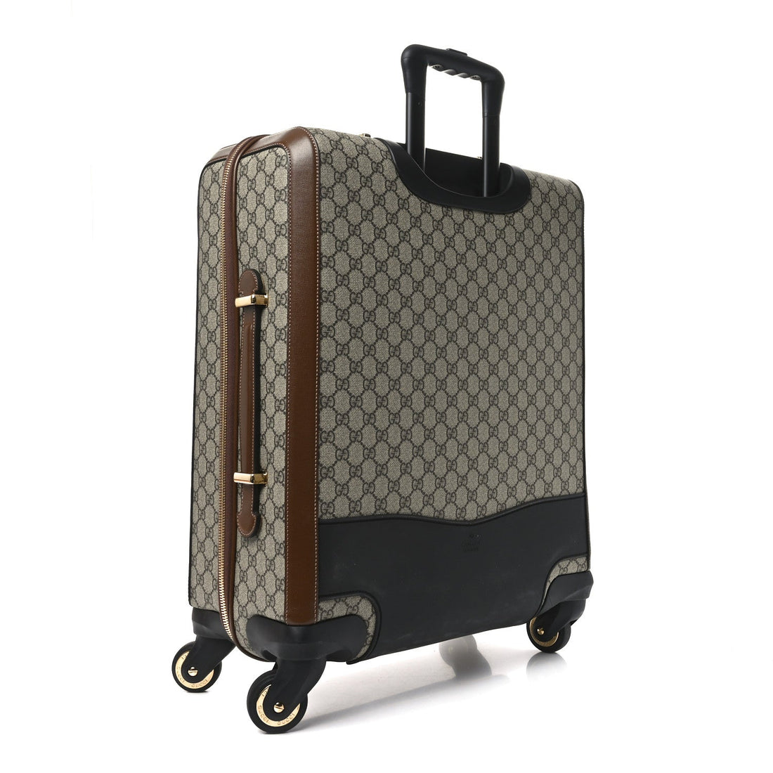 GG Supreme Monogram Azalea Calfskin Retro Interlocking G Small Savoy Cabin Trolley Beige Ebony Brown Sugar