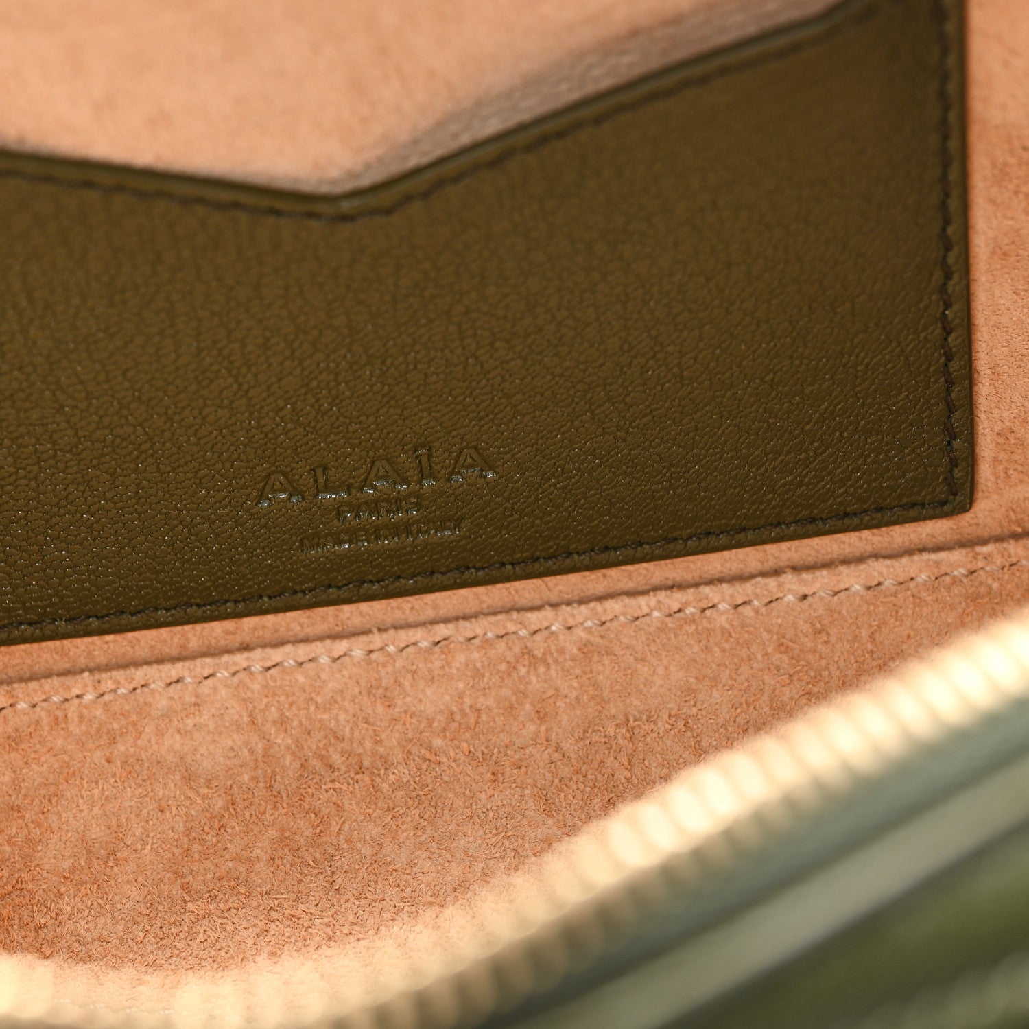 Suede Goatskin Small Le Teckel Bag Olive Green