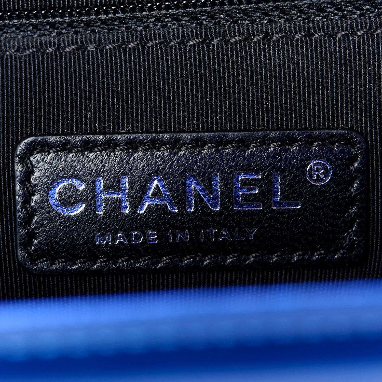 Metallic Patent Quilted New Medium Boy Flap Blue