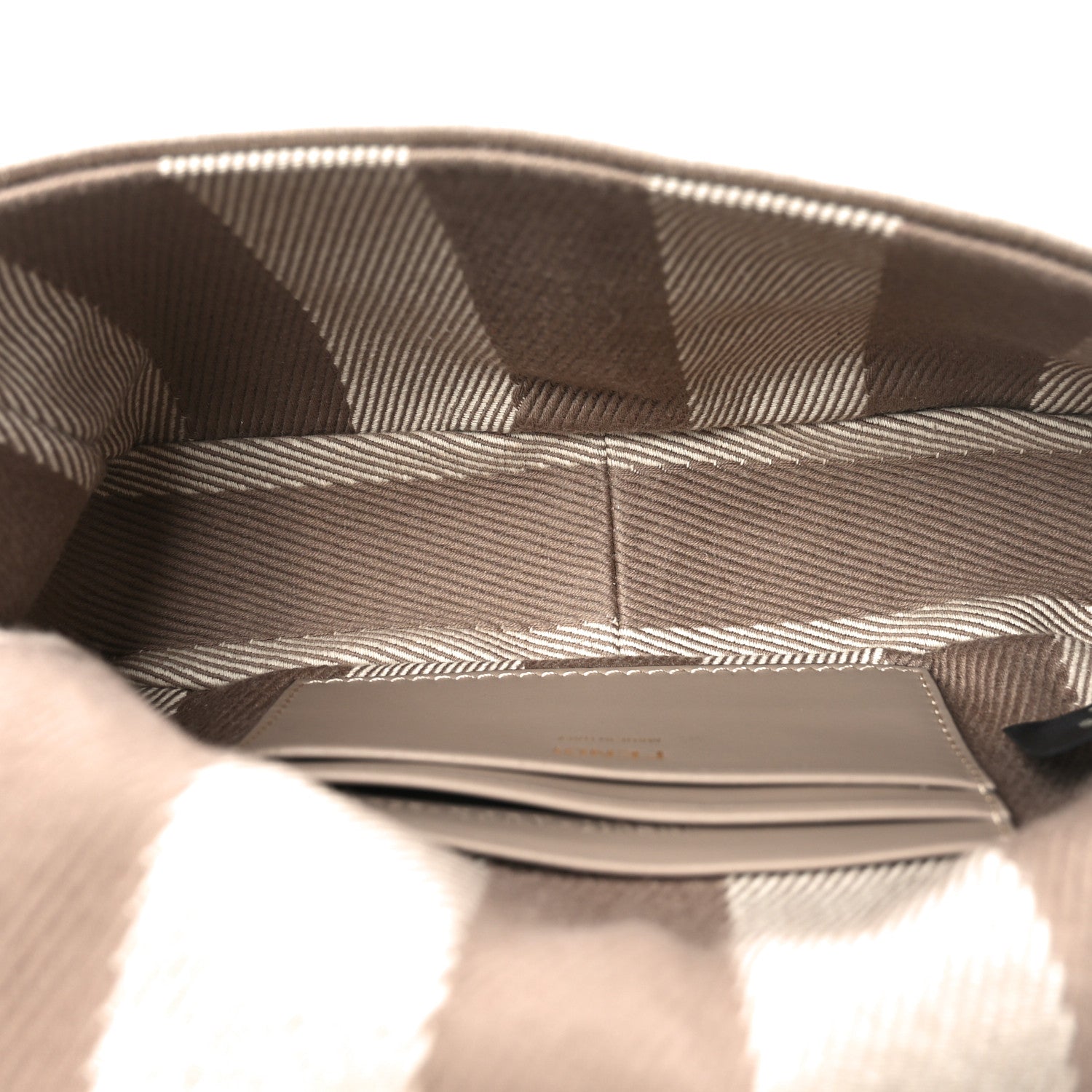 Denim Jacquard FF Effect Vitello Grace Mini Baguette Dove White Dove