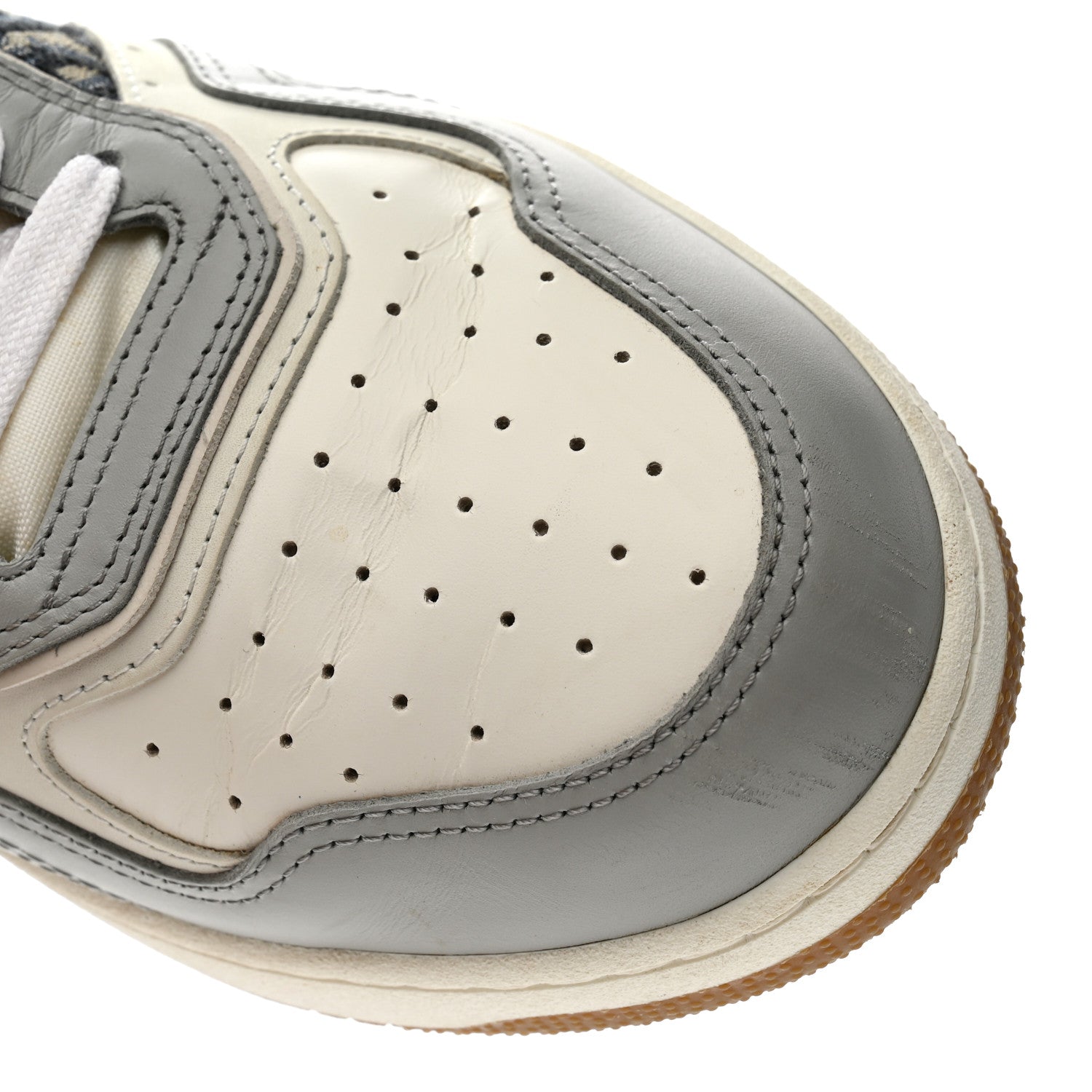 Smooth Calfskin Jacquard Oblique Mens B27 Low Top Sneakers 43 Beige Blue