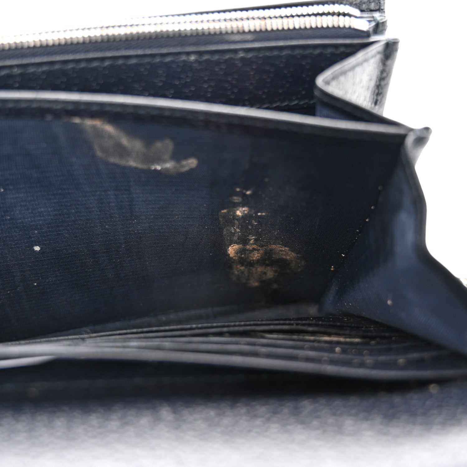 GG Supreme Monogram Textured Dollar Calfskin Mini Dionysus Chain Wallet Beige Blue