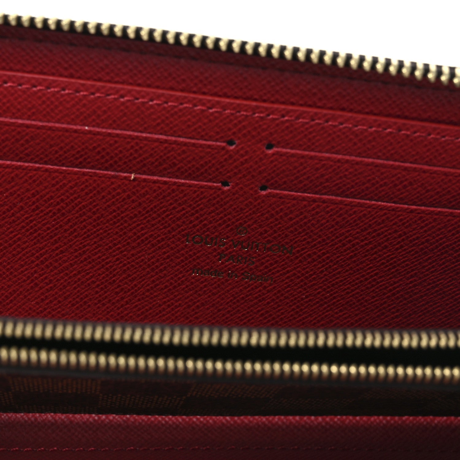 Damier Ebene Clemence Wallet Cherry