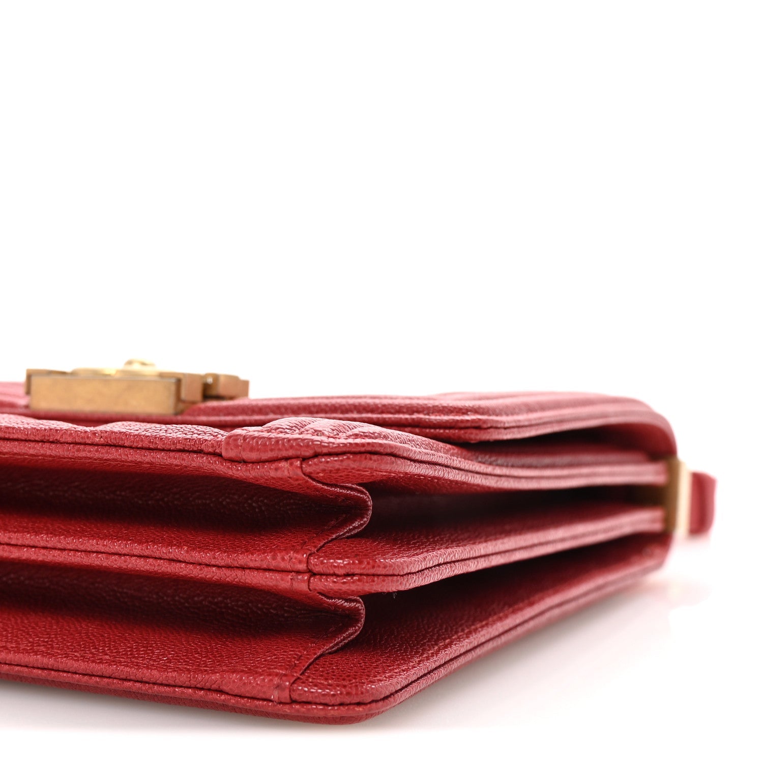 Caviar Quilted North South Boy Flap Red