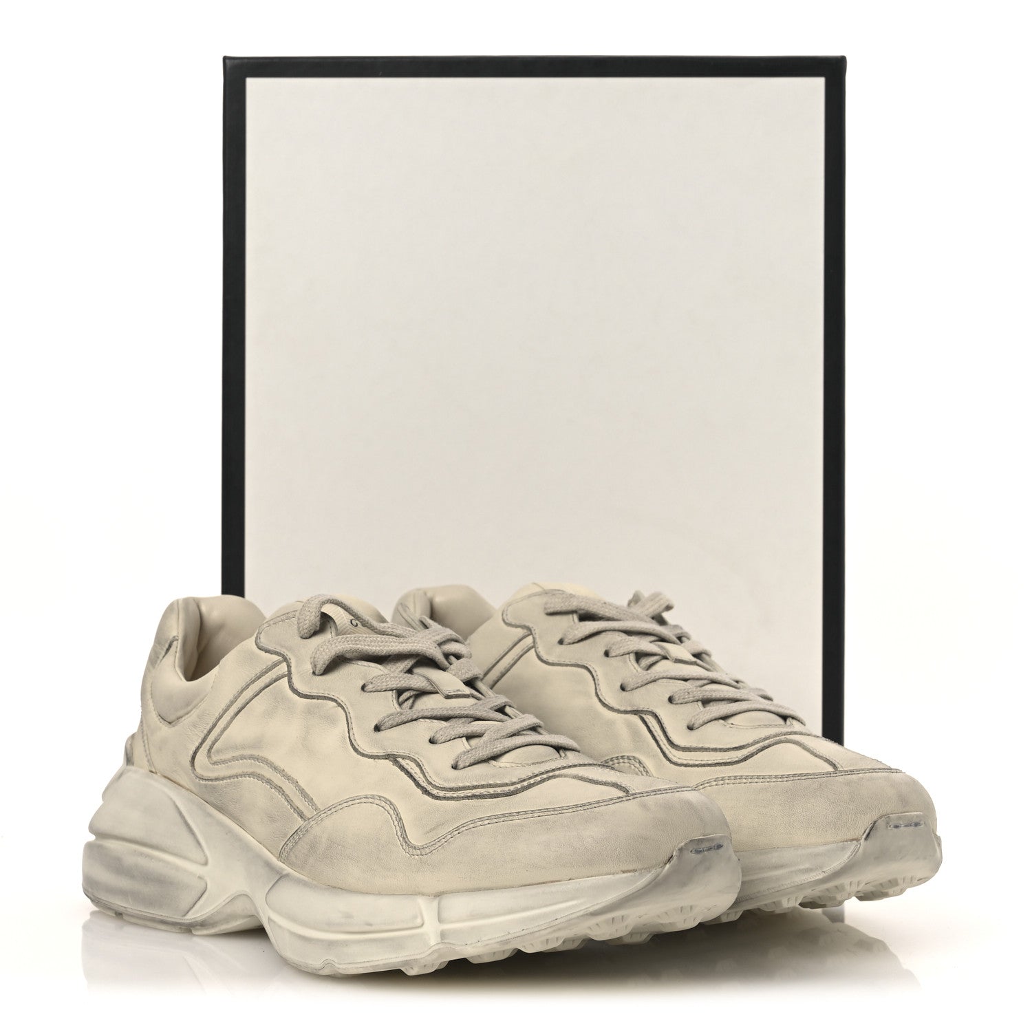 Soft Calfskin Mens Rhyton Sneakers 11.5 Ivory