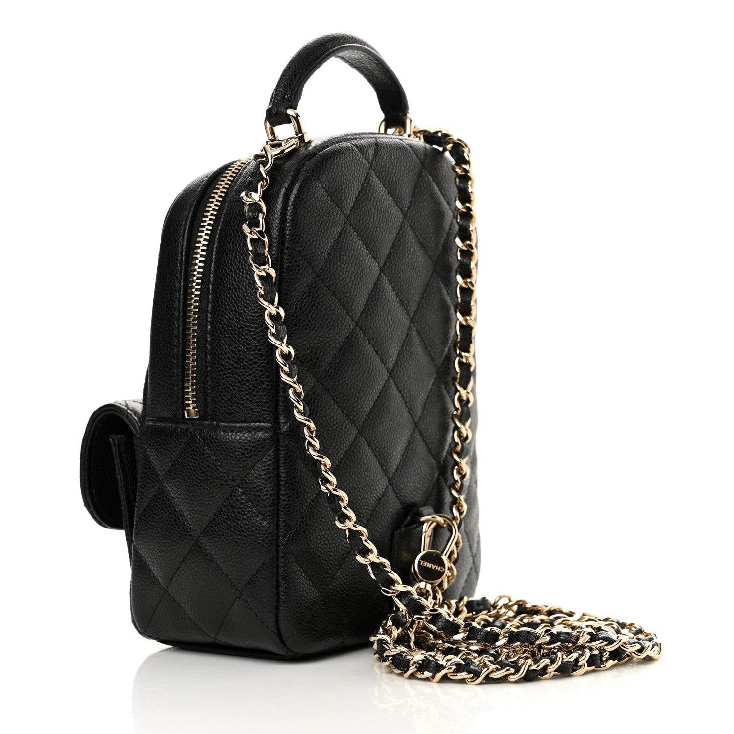 Caviar Quilted CC Mini Classic Backpack Black