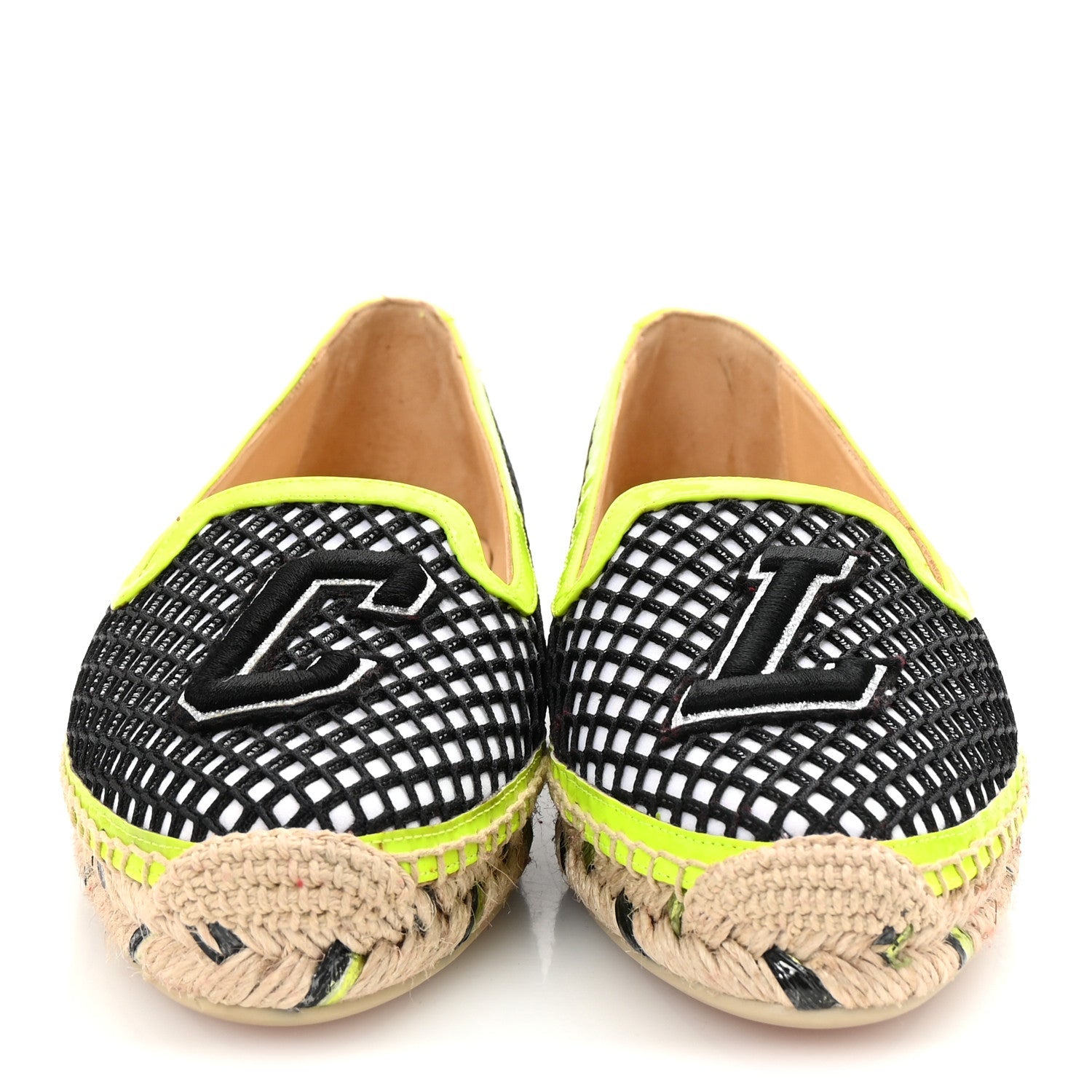 Neo Resille Patent Ivy Espapop Flat Espadrilles 35 White Black