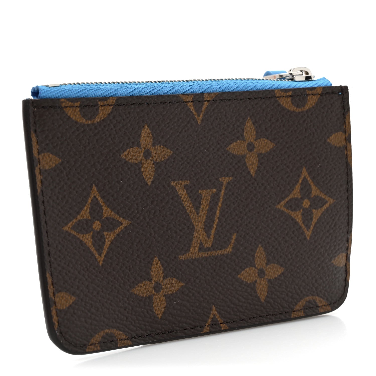 Monogram Zipped Romy Card Holder Gaston Blue
