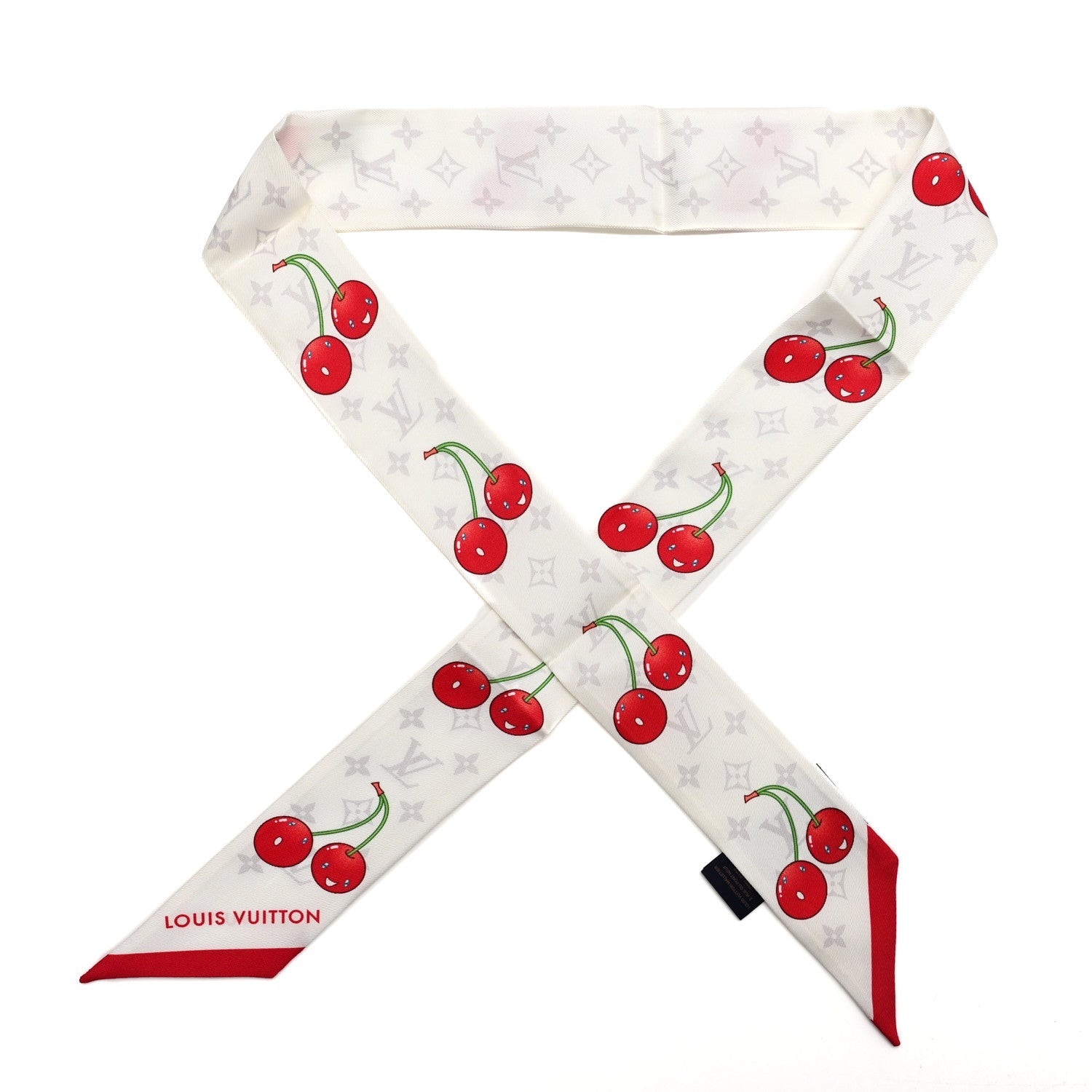 LV X TM Silk Monogram Cerises Bandeau White