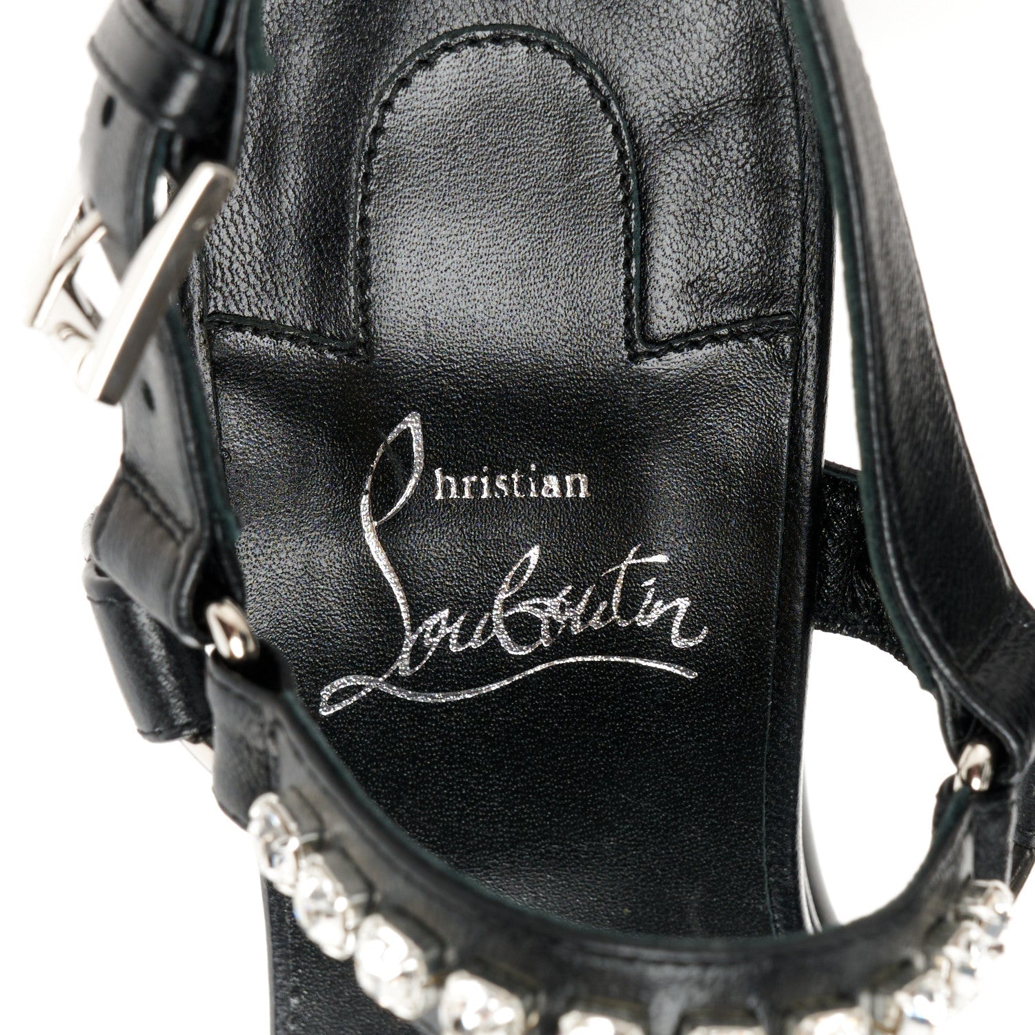 Nappa Crystal Pyrastrass 110 Wedge Sandals 37 Black