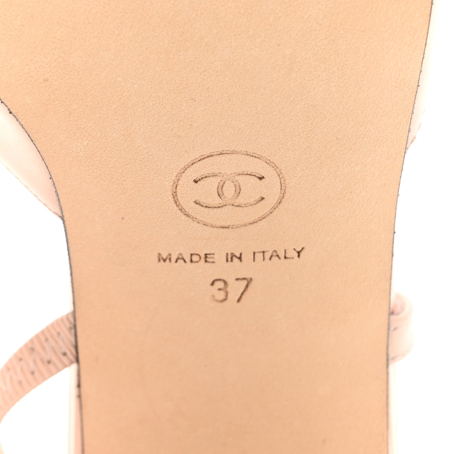 Calfskin Grosgrain Cap Toe CC Slingback Pumps 37 Light Pink Black