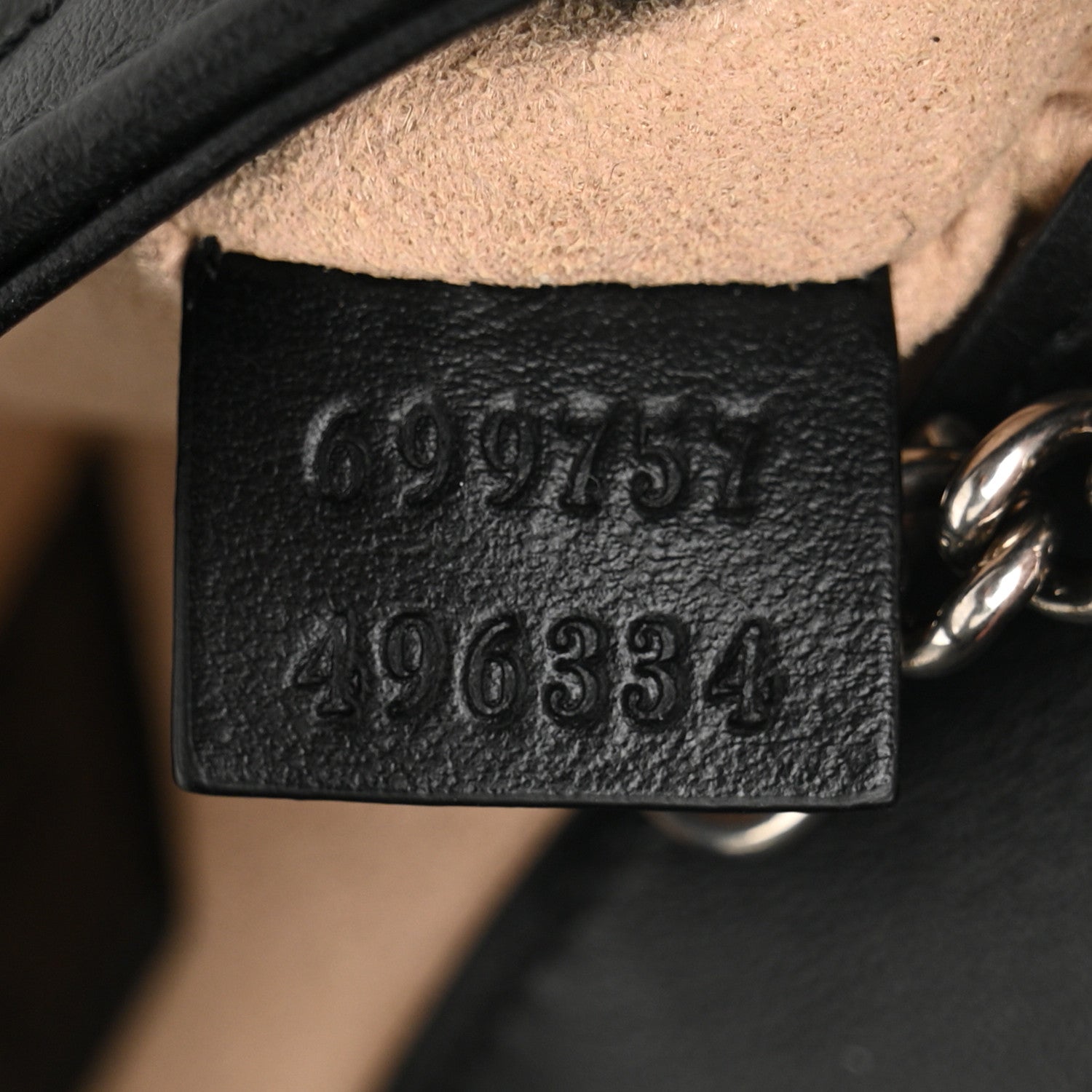 Calfskin Matelasse Monochrome GG Marmont Chain Belt Bag Black