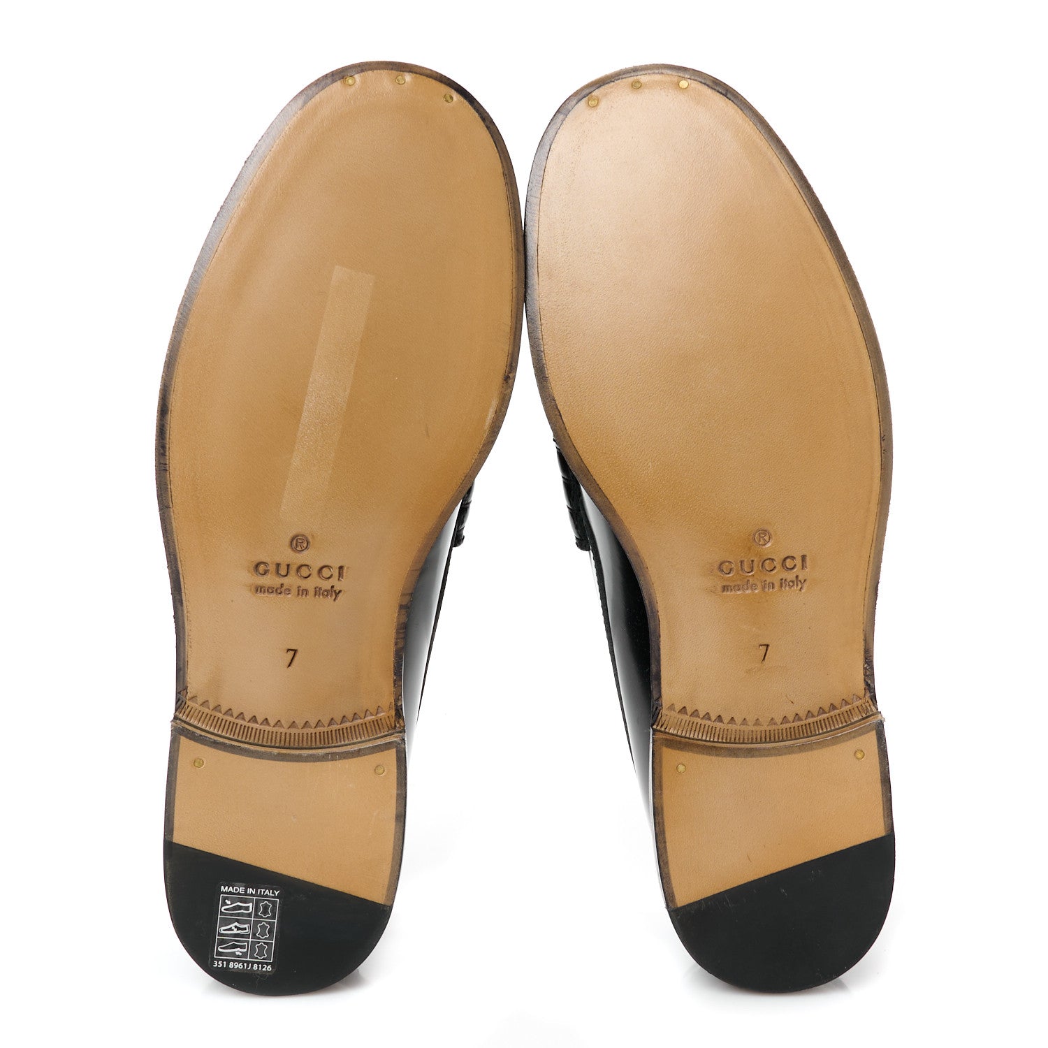 Calfskin Mens Interlocking G Millennial Ribot Loafers 7 Black