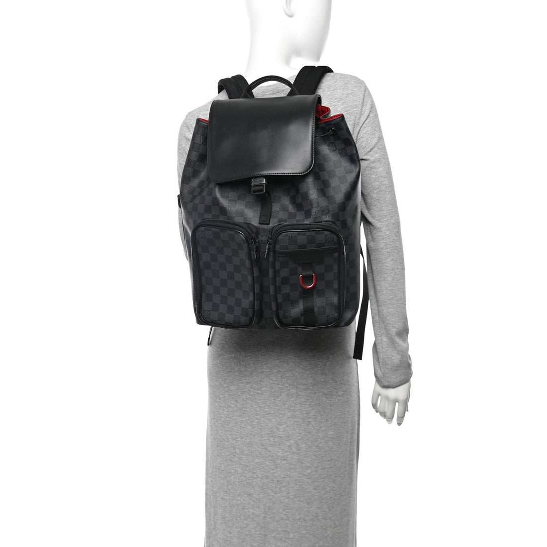 Damier Graphite Utility Backpack Red