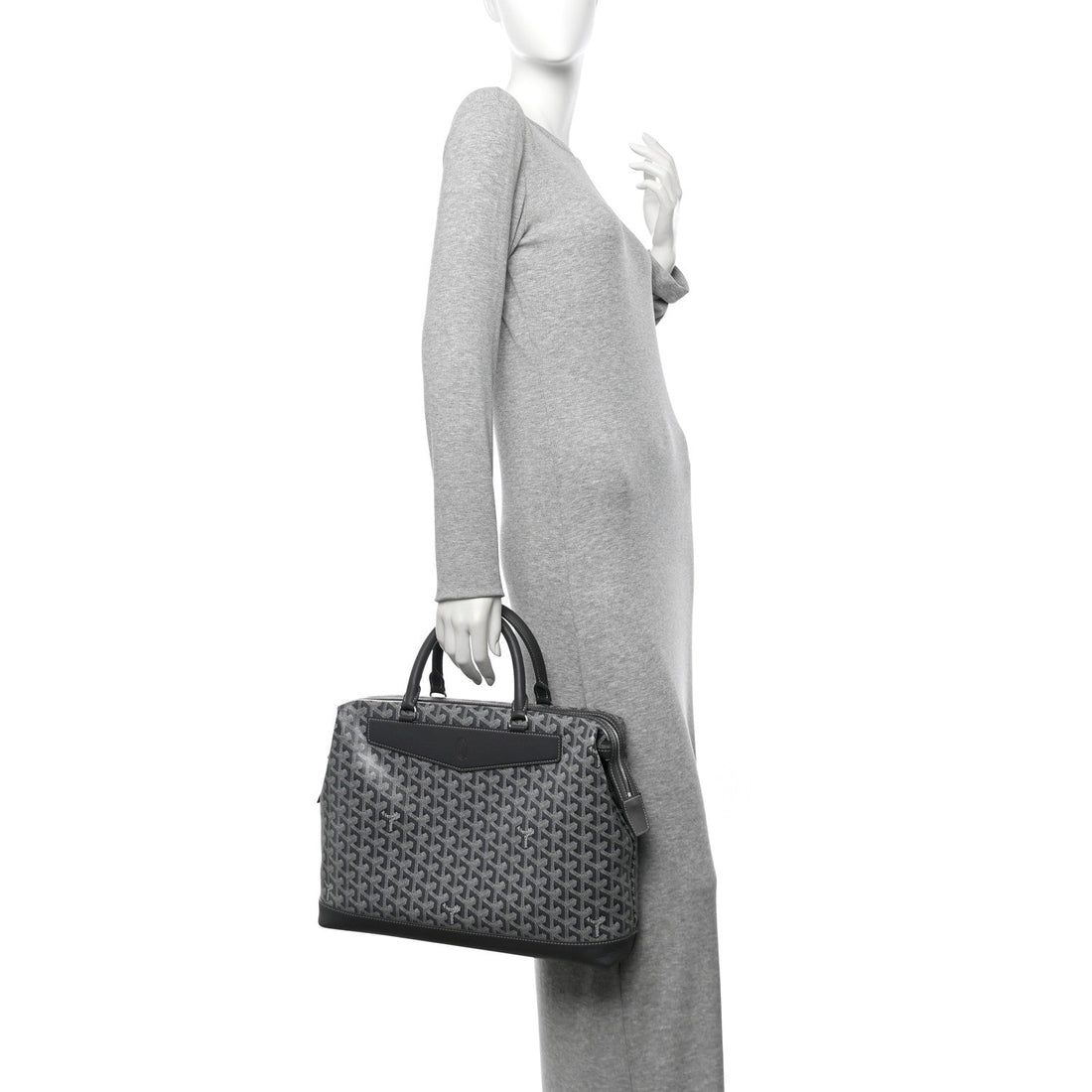 Goyardine Calfskin Cisalpin Document Case Grey