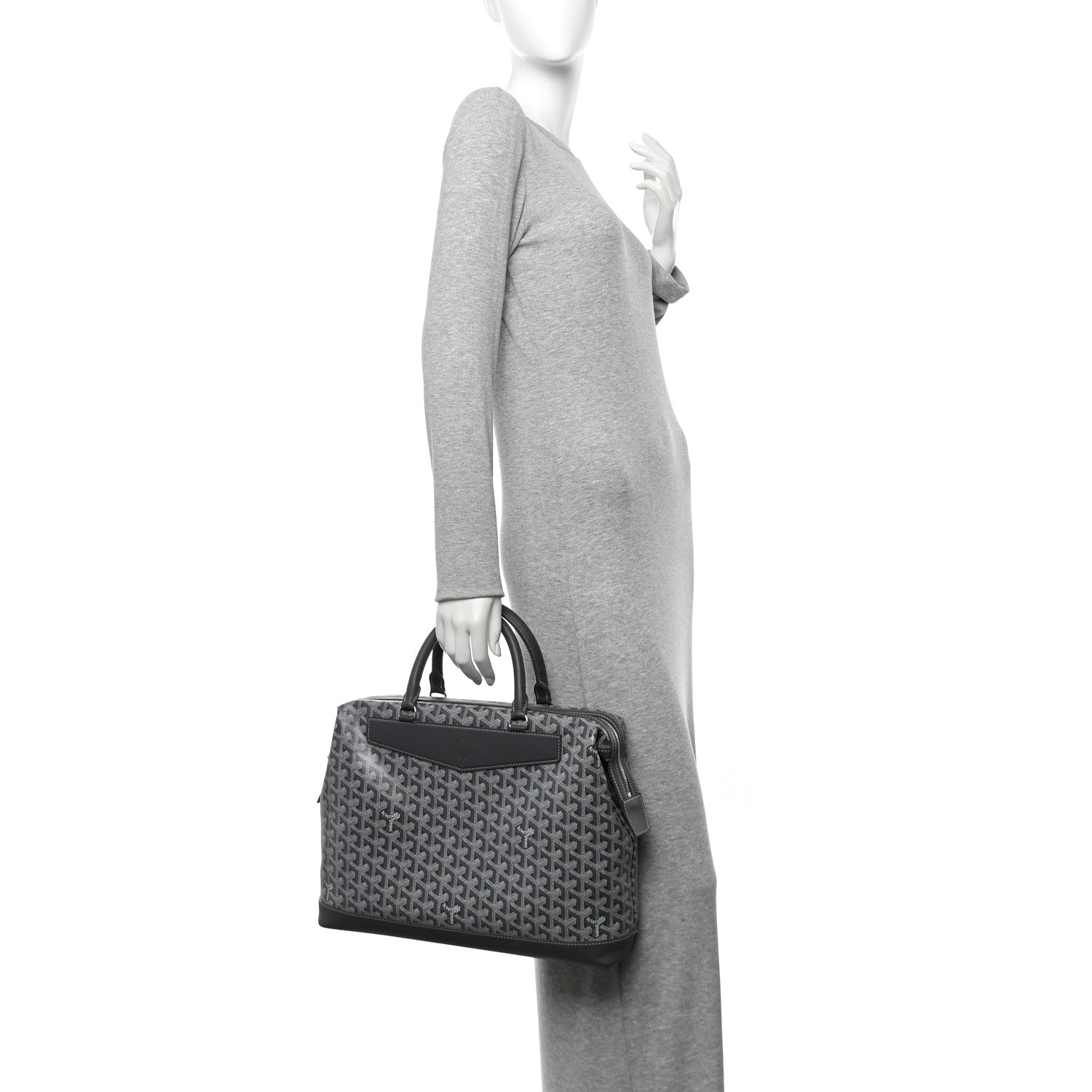 Goyardine Calfskin Cisalpin Document Case Grey