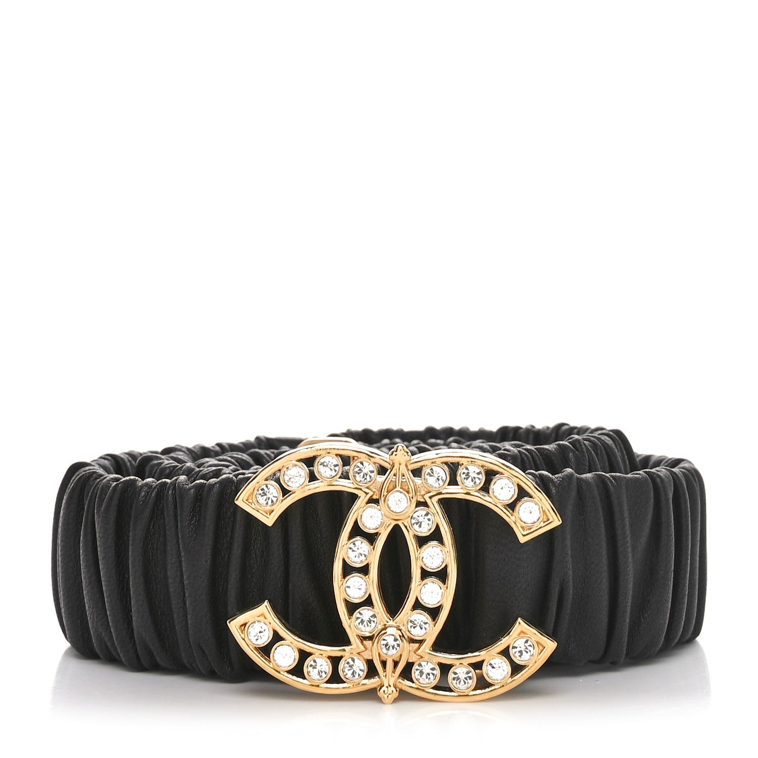 Lambskin Crystal CC Belt 85 34 Black