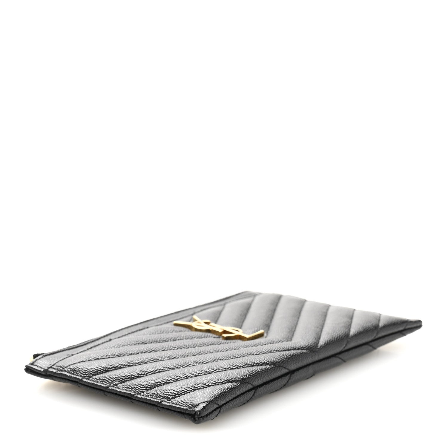 Grain De Poudre Chevron Monogram Bill Pouch Black