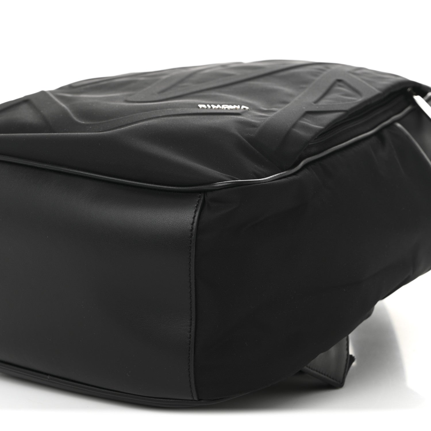 Nylon Calfskin Signature Backpack Black