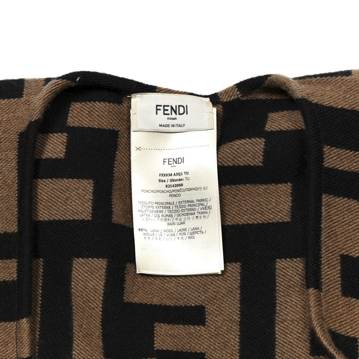 Wool Silk FF Poncho Camel