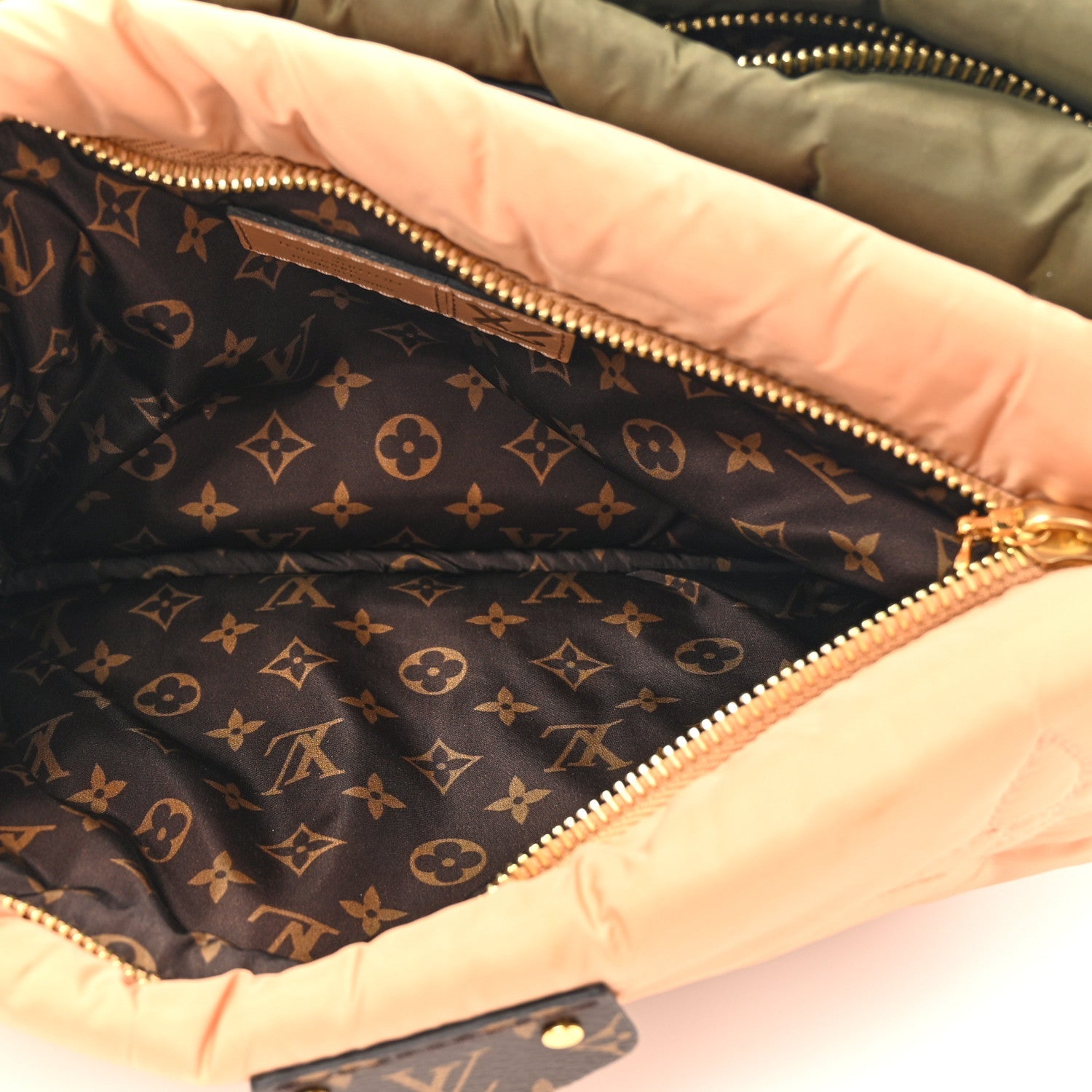 Econyl Monogram Pillow Maxi Multi Pochette Accessories Kaki Beige