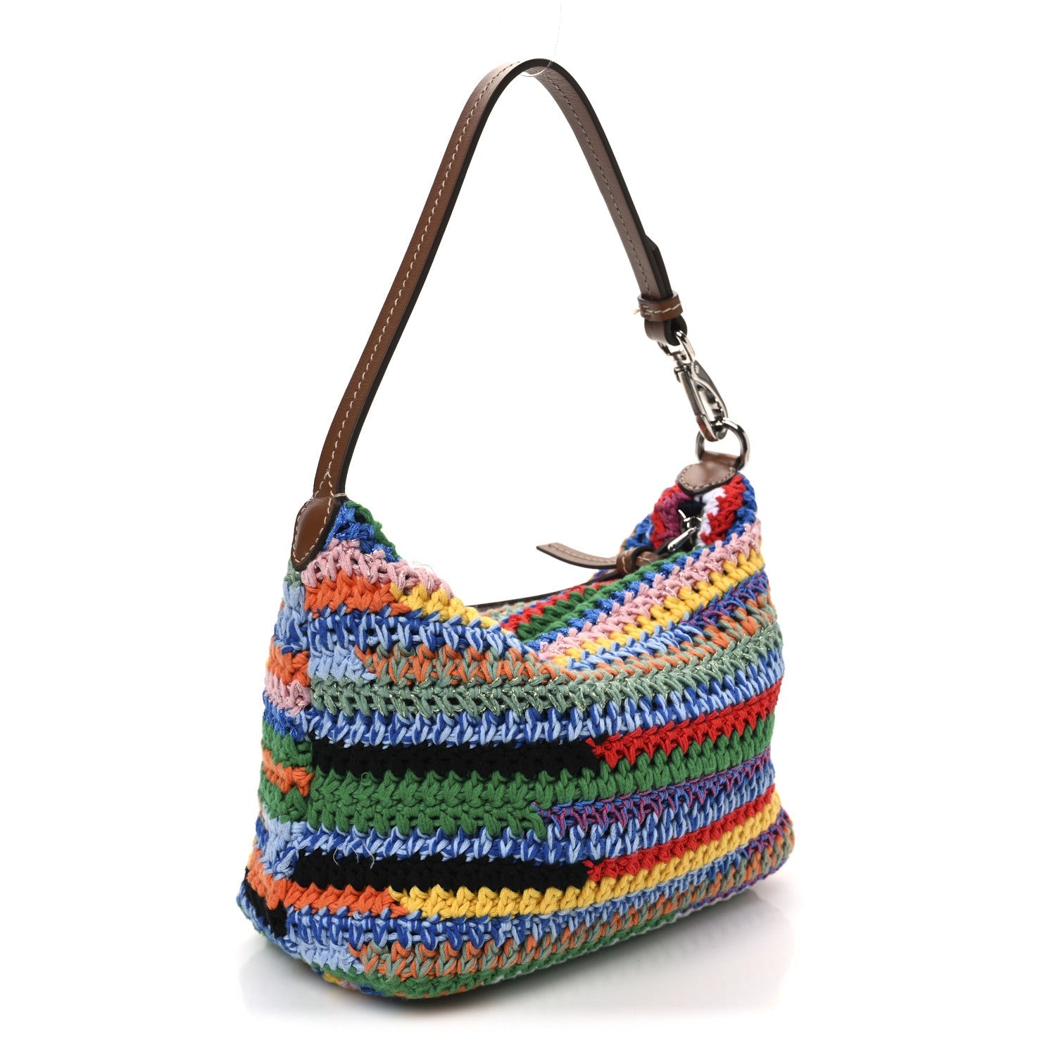 Fabric Crochet Pouch Multicolor