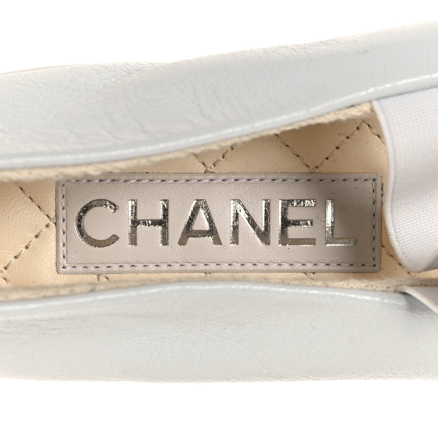 Lambskin Cap Toe CC Mary Jane Flats 39.5 White