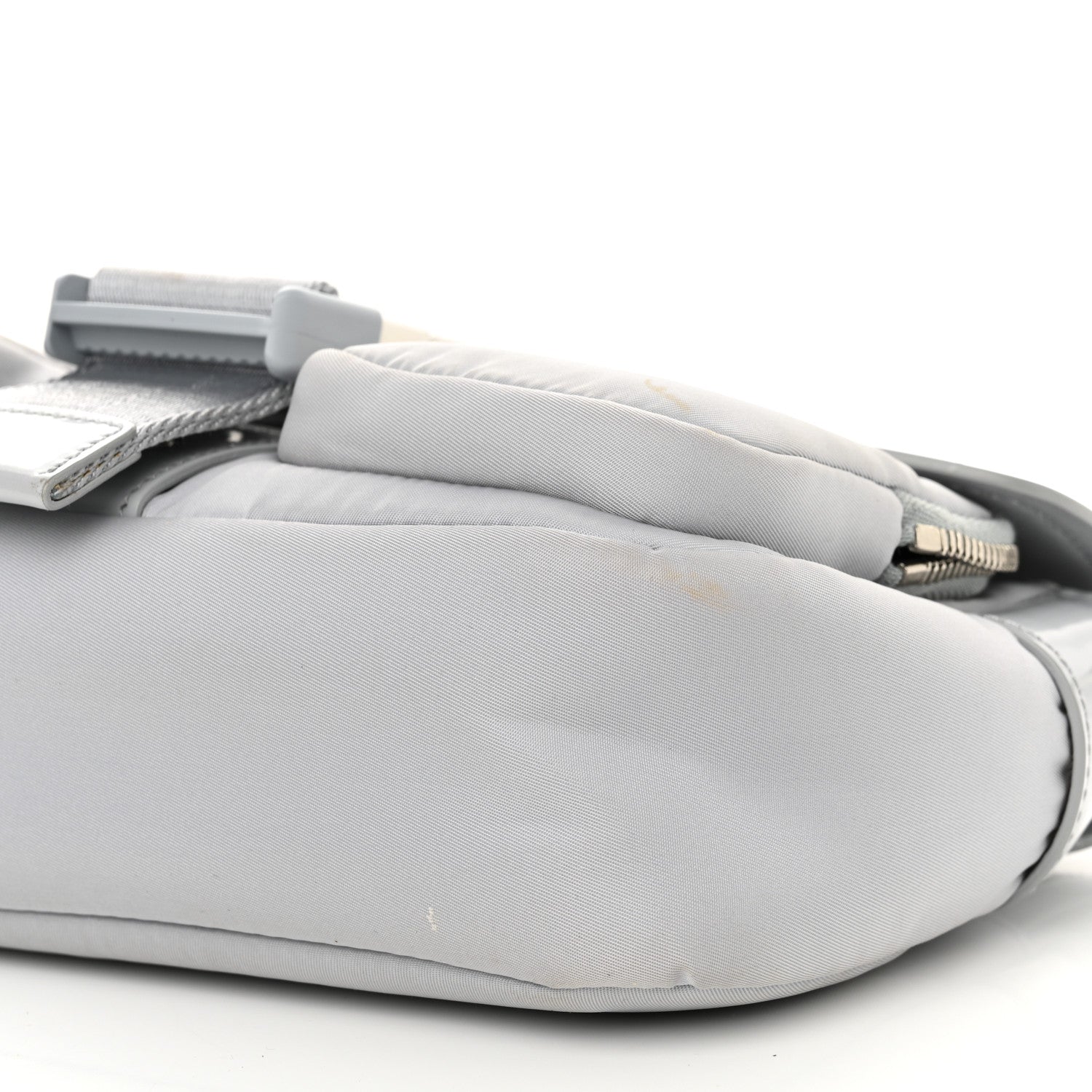 Nappa Re-Nylon Double Pocket Buckle Shoulder Bag Fiordaliso