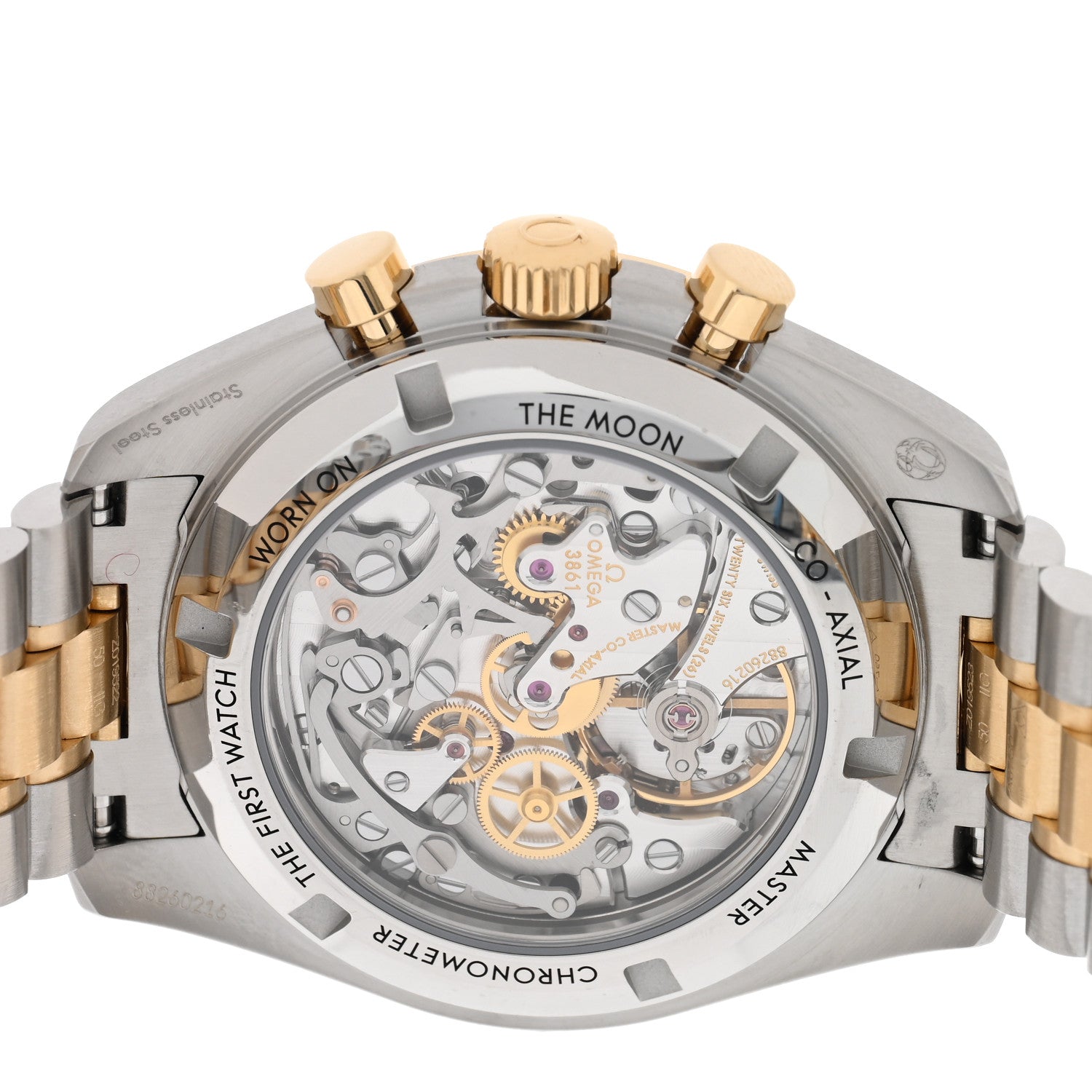 Stainless Steel 18K Moonshine Gold 42mm Speedmaster Moonwatch Professional Chronograph Manual Winding Watch Silver 42.310.20.42.50.02.001