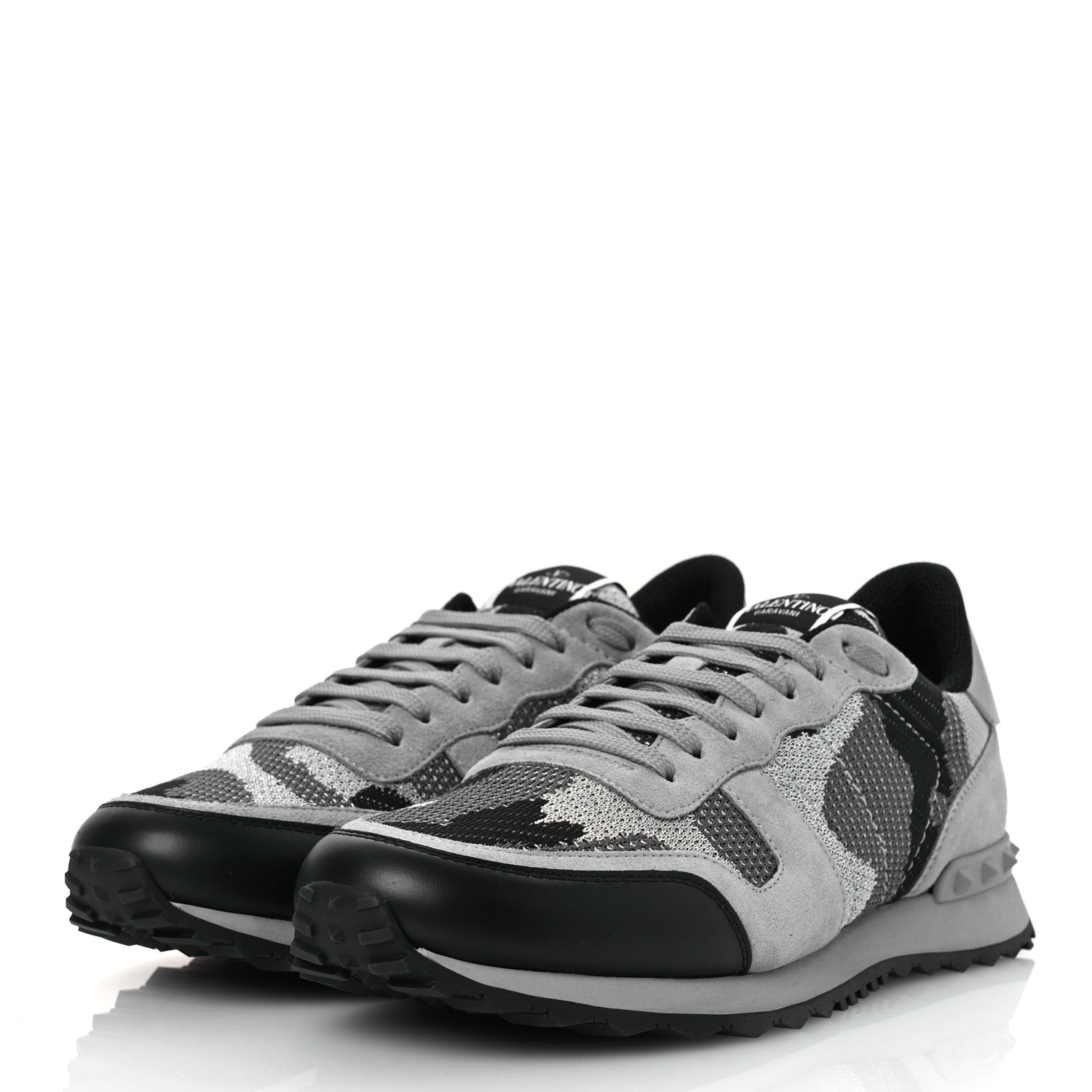 Mesh Suede Camouflage Mens Rockrunner Sneakers 43 Grey