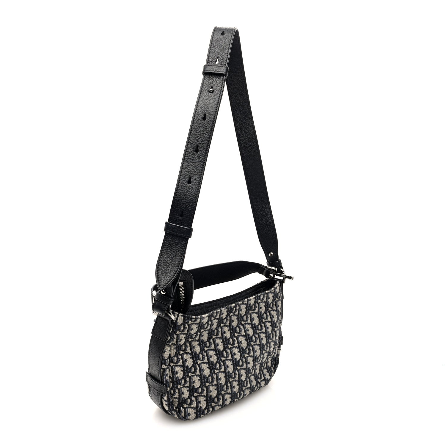 Oblique Mini Soft Saddle Bag Beige Black