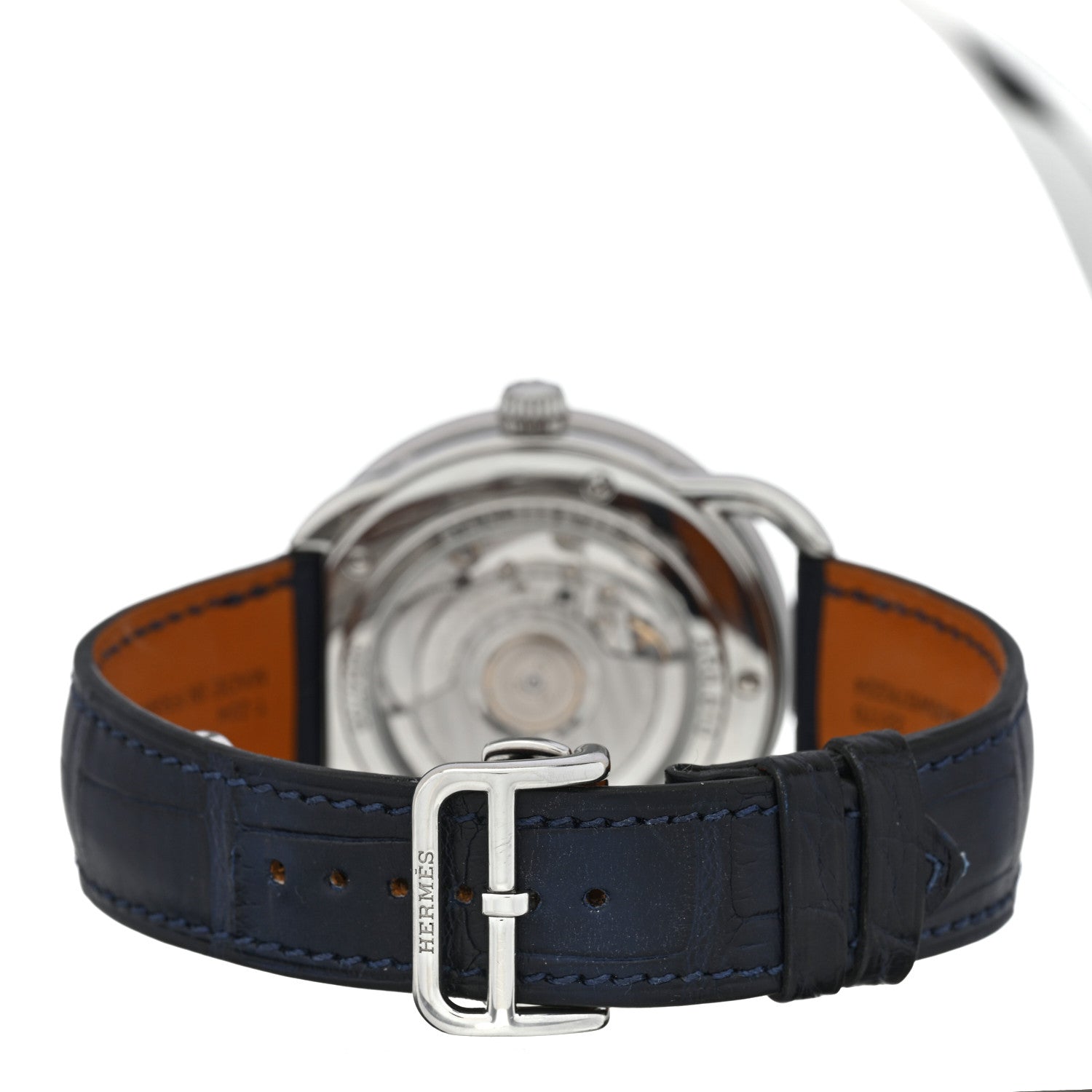 Stainless Steel Alligator 43mm Arceau Grande Lune Automatic Watch Bleu Abysse