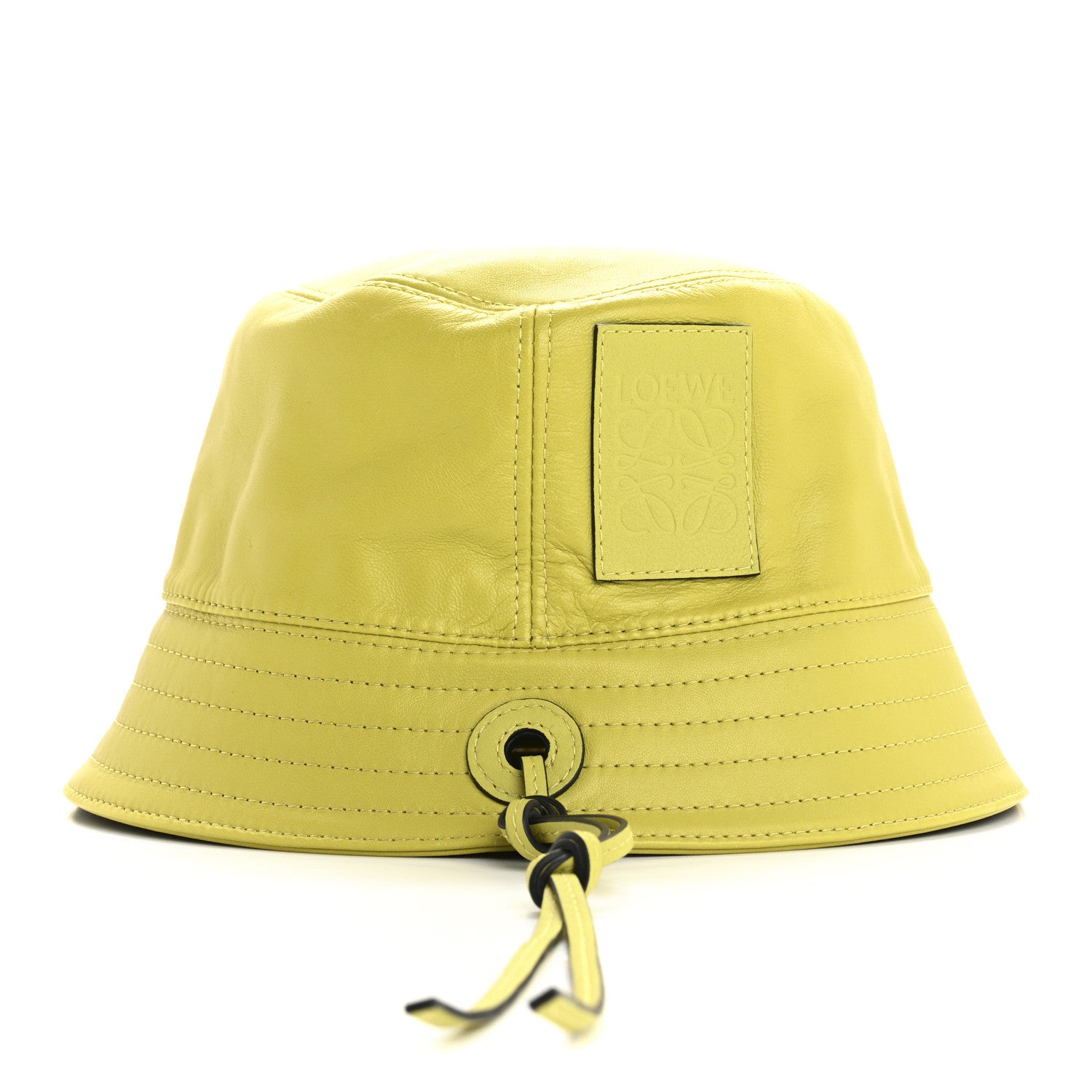 Lambskin Bucket Hat 57 Lime Yellow