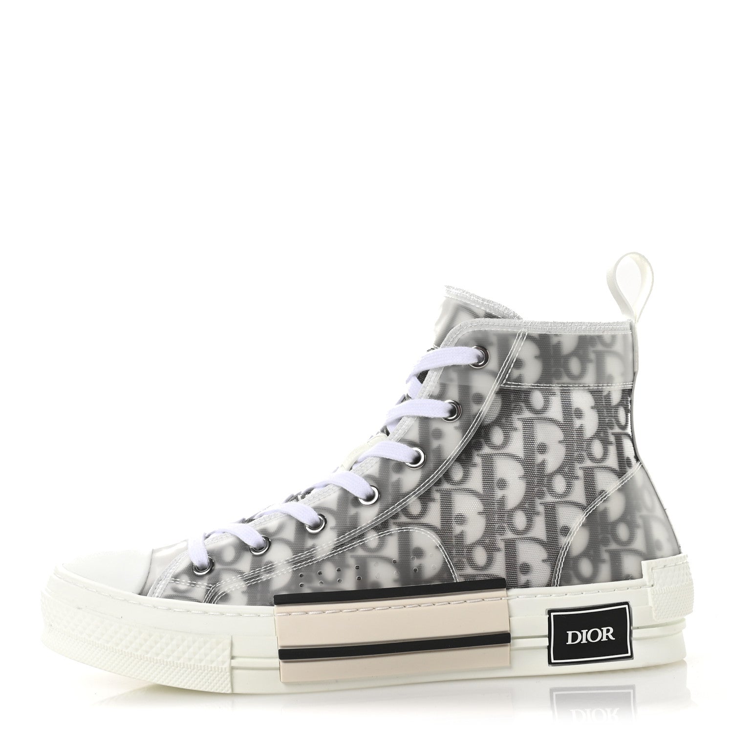 Technical Canvas Oblique B23 High Top Sneakers 41 White Black