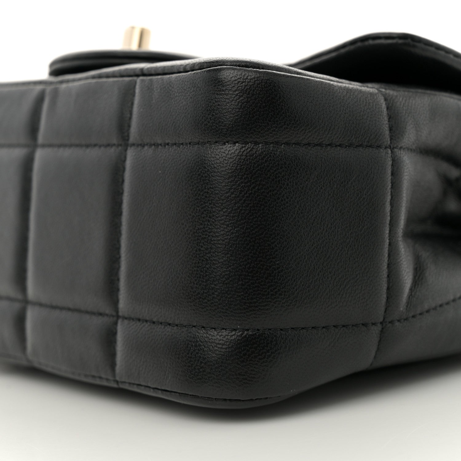 Lambskin Resin Crystal Square Quilted Mini Monacoco Flap Black