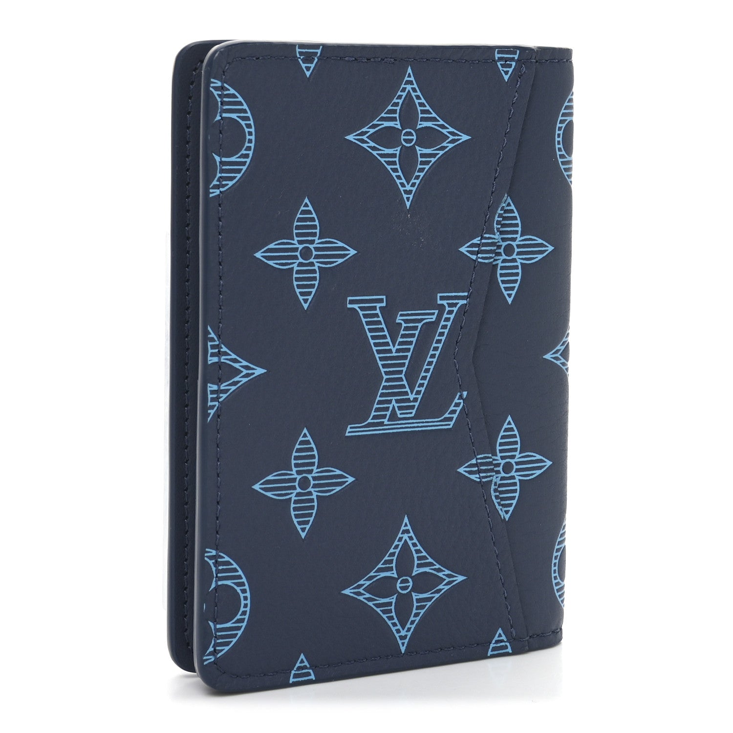 Calfskin Monogram Shadow Pocket Organizer Blue