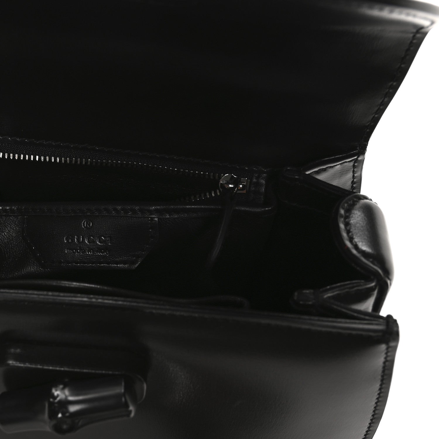 Boarded Dyana Lux Calfskin Web Monochrome Small Bamboo 1947 Top Handle Bag Black