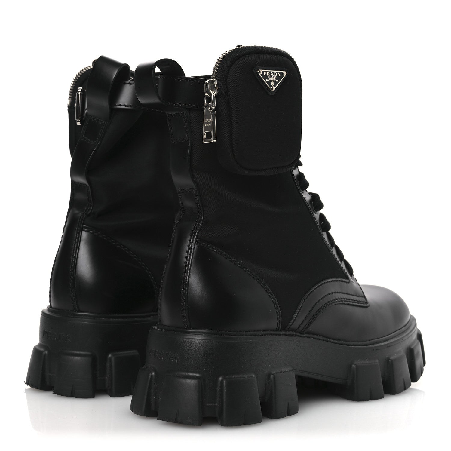 Spazzolato Rois Nylon Metal Triangle Logo Mens Monolith Pouch Pocket 55mm Boots 7.5 Black